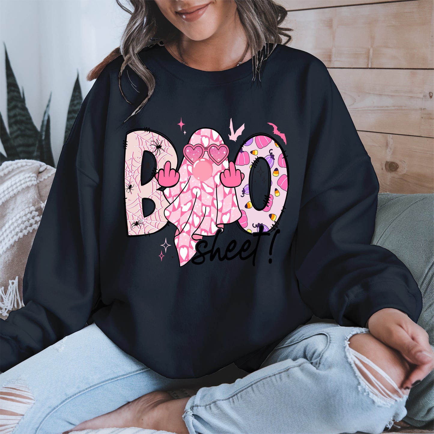 Pink Sassy Ghost Boo Shirt - Cute Halloween Attitude Tee