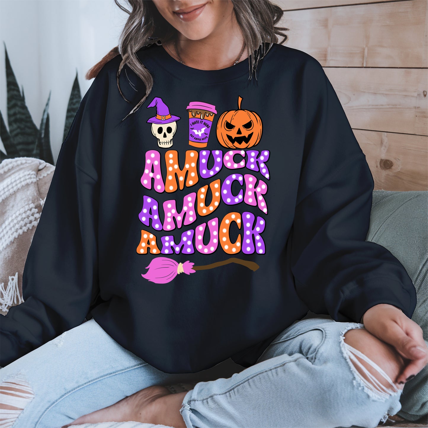 Amuck Amuck Amuck Shirt - Funny Halloween Coffee Witch Tee