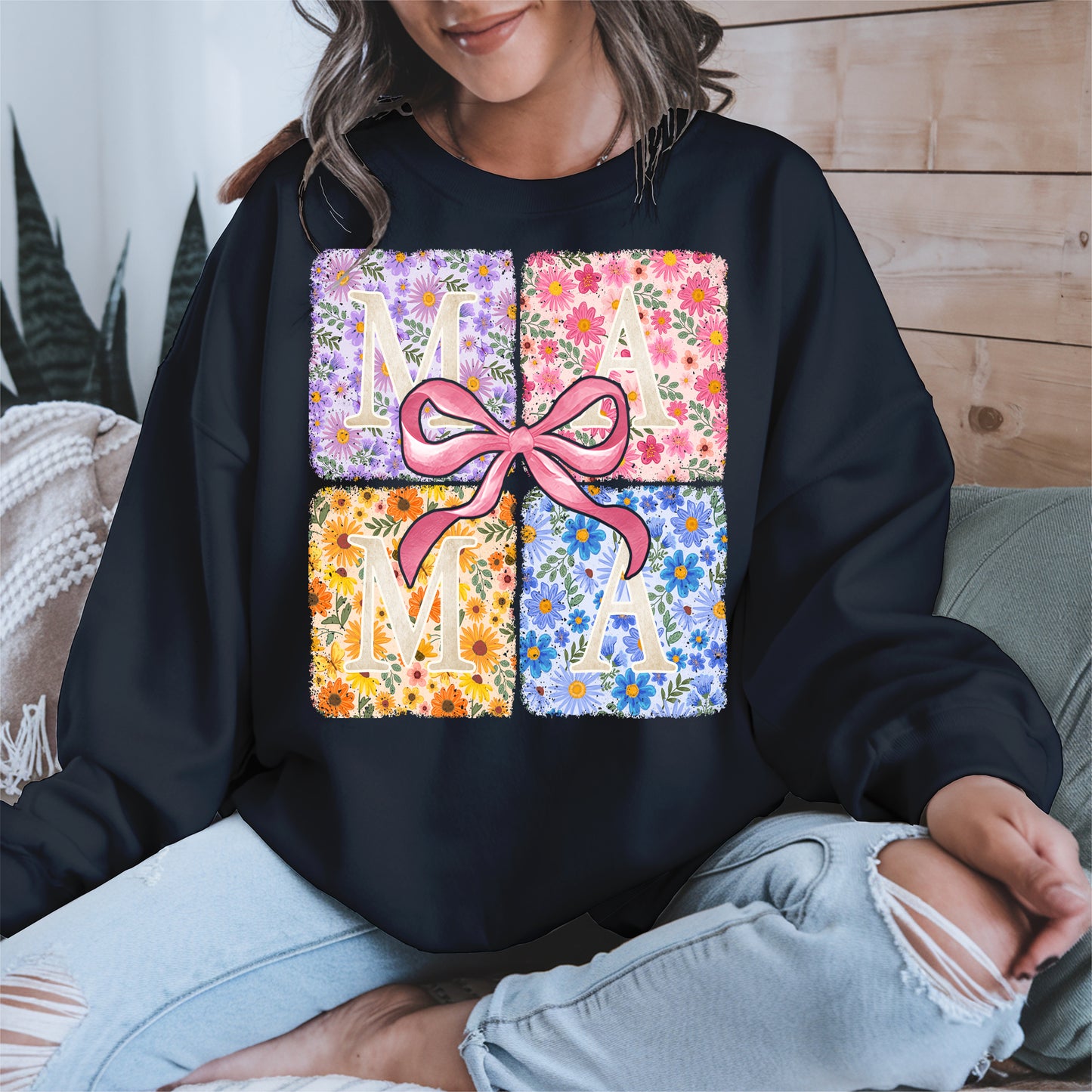 Floral MAMA Shirt Mother Tee Hoodie Sweatshirt Gift for Moms