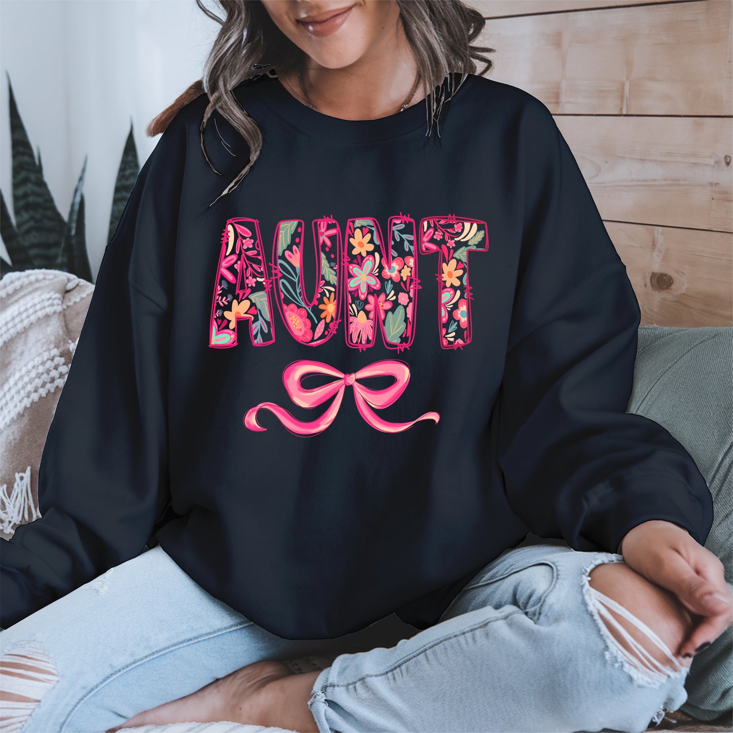 Floral Aunt Shirt Gift Tee Hoodie Sweatshirt for Cool Aunties