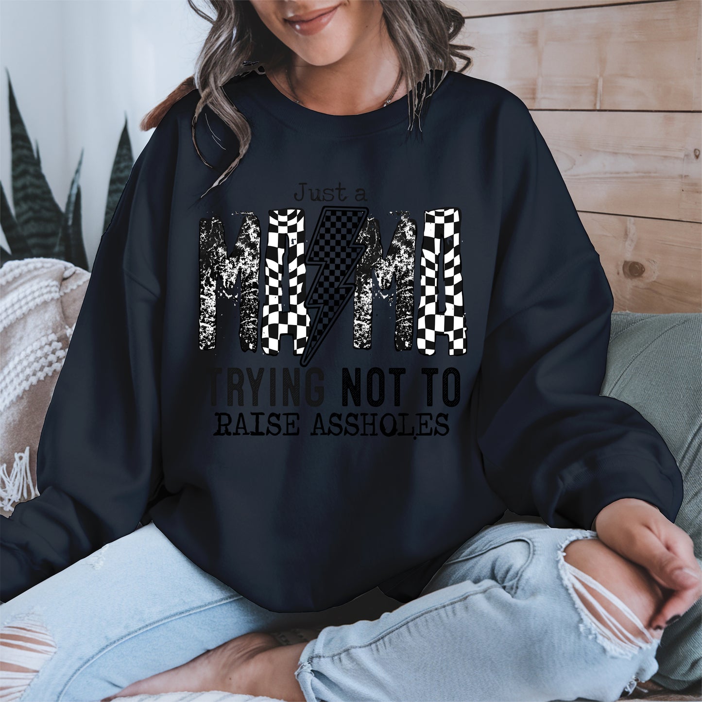 Just a Mama Trying Shirt Hoodie Sweatshirt Gift for Moms