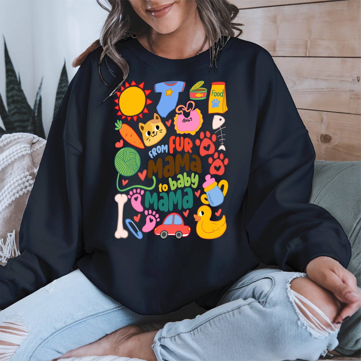 From Fur Mama to Baby Mama Shirt Hoodie Sweatshirt Gift