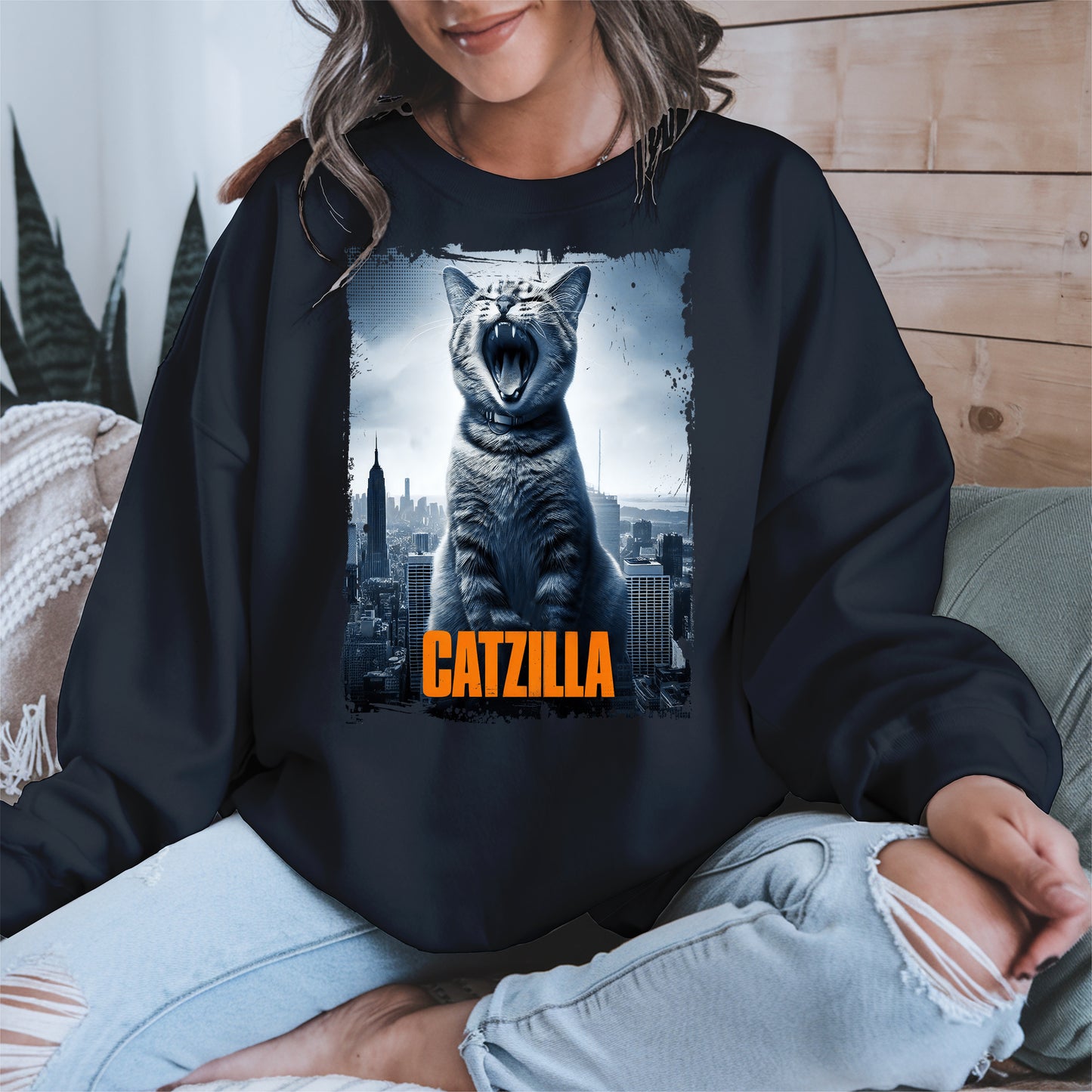 Catzilla Funny Cat Shirt Hoodie Sweatshirt