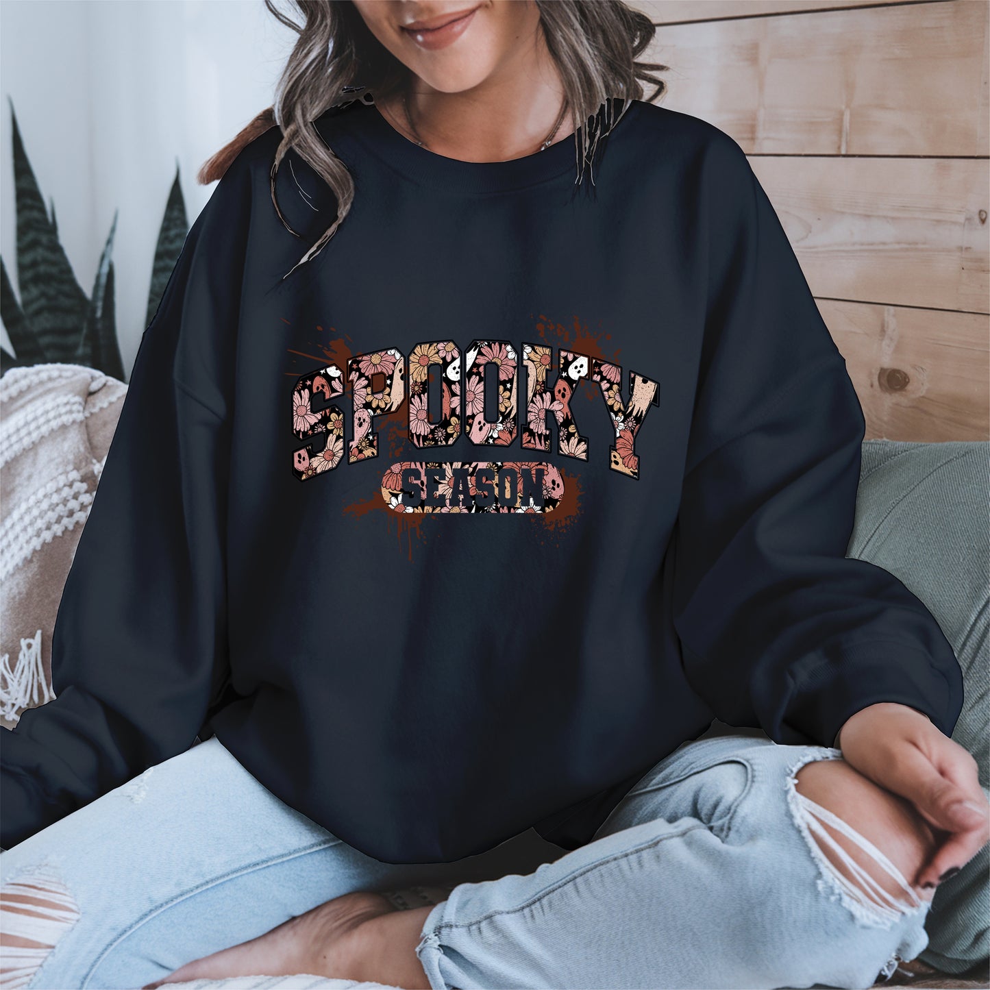 Grunge Floral Spooky Season Shirt