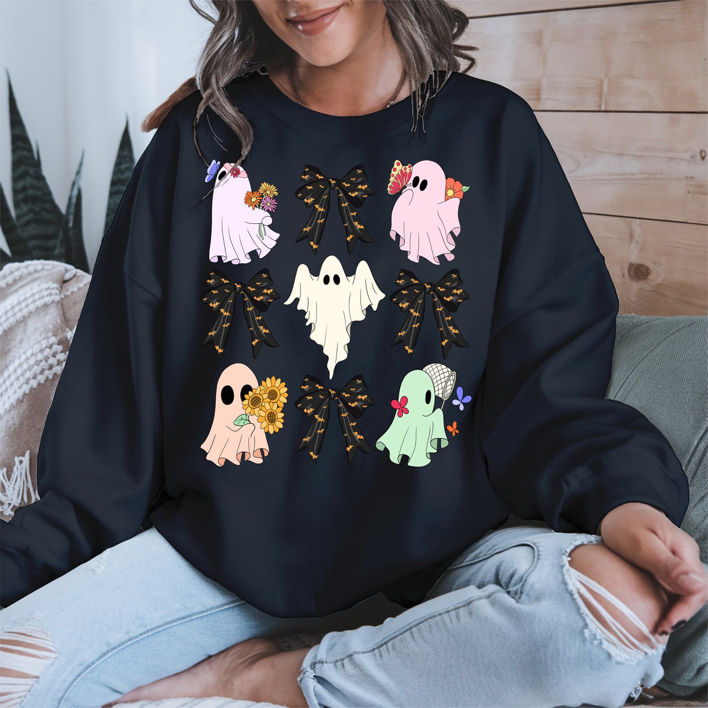 Cute Ghost and Bow Halloween Shirt