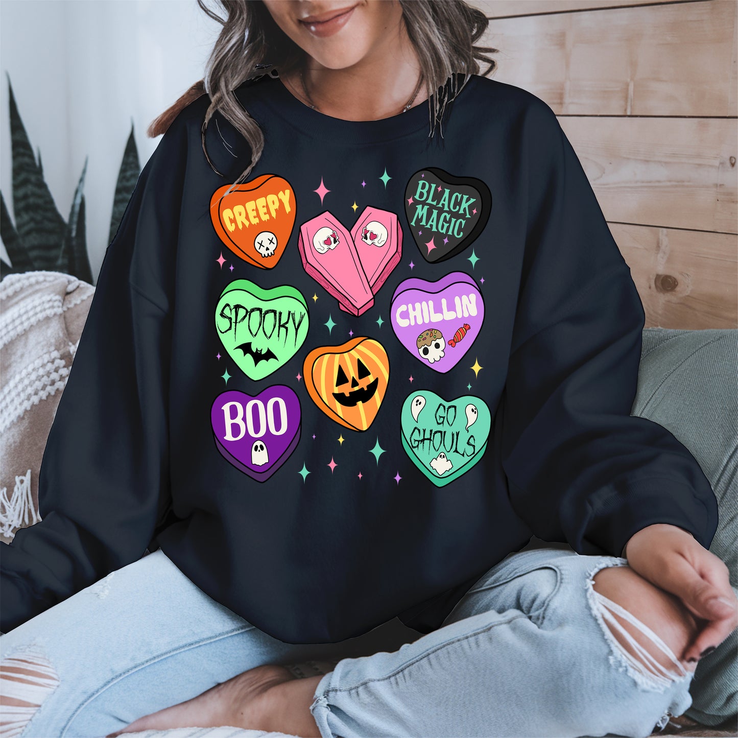 Spooky Candy Heart Halloween Shirt