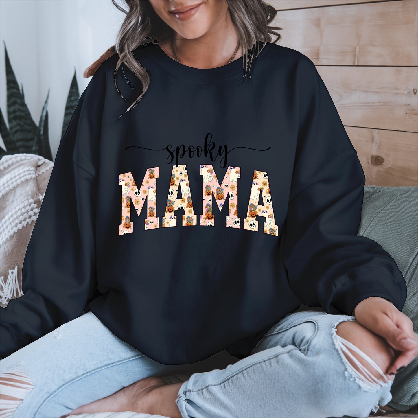 Halloween Mama Shirt for Moms Cute Ghost