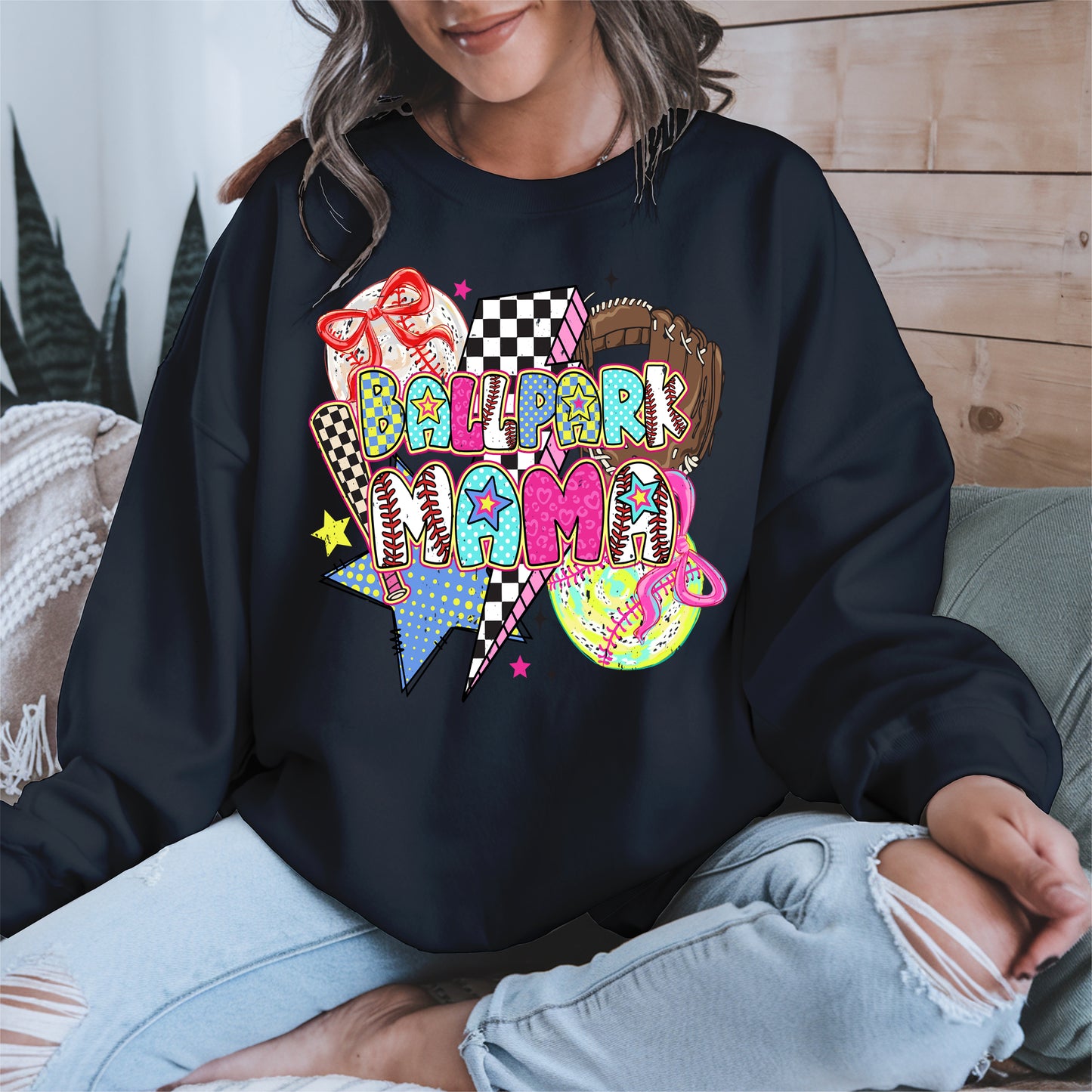 Ballpark Mama Shirt Sport Tee Hoodie Sweatshirt Gift for Baseball Moms