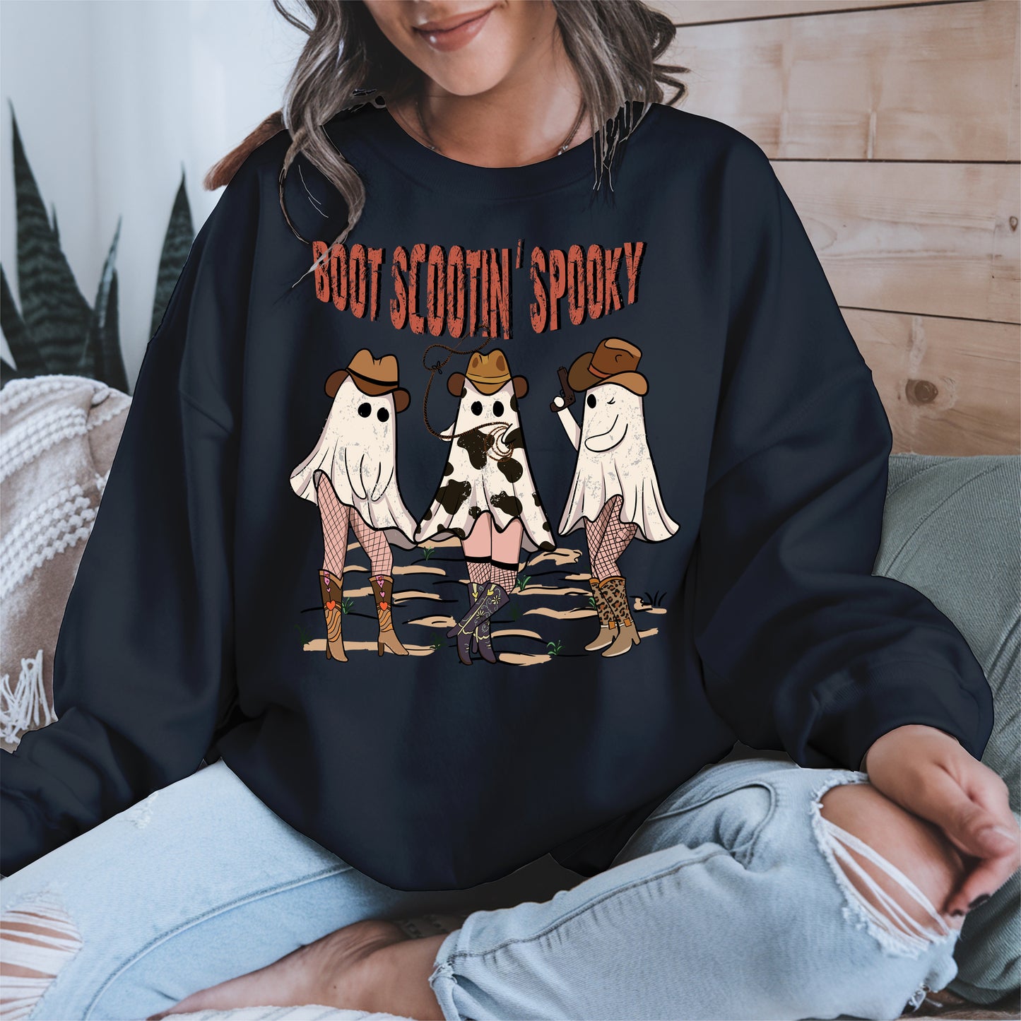 Boot Scootin' Spooky Cowgirl Halloween Tee