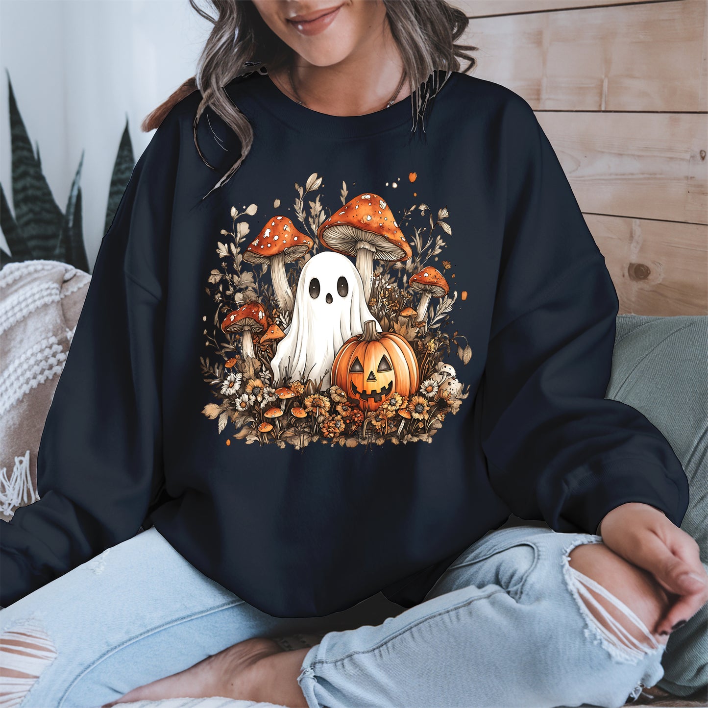 Floral Cute Ghost halloween shirt