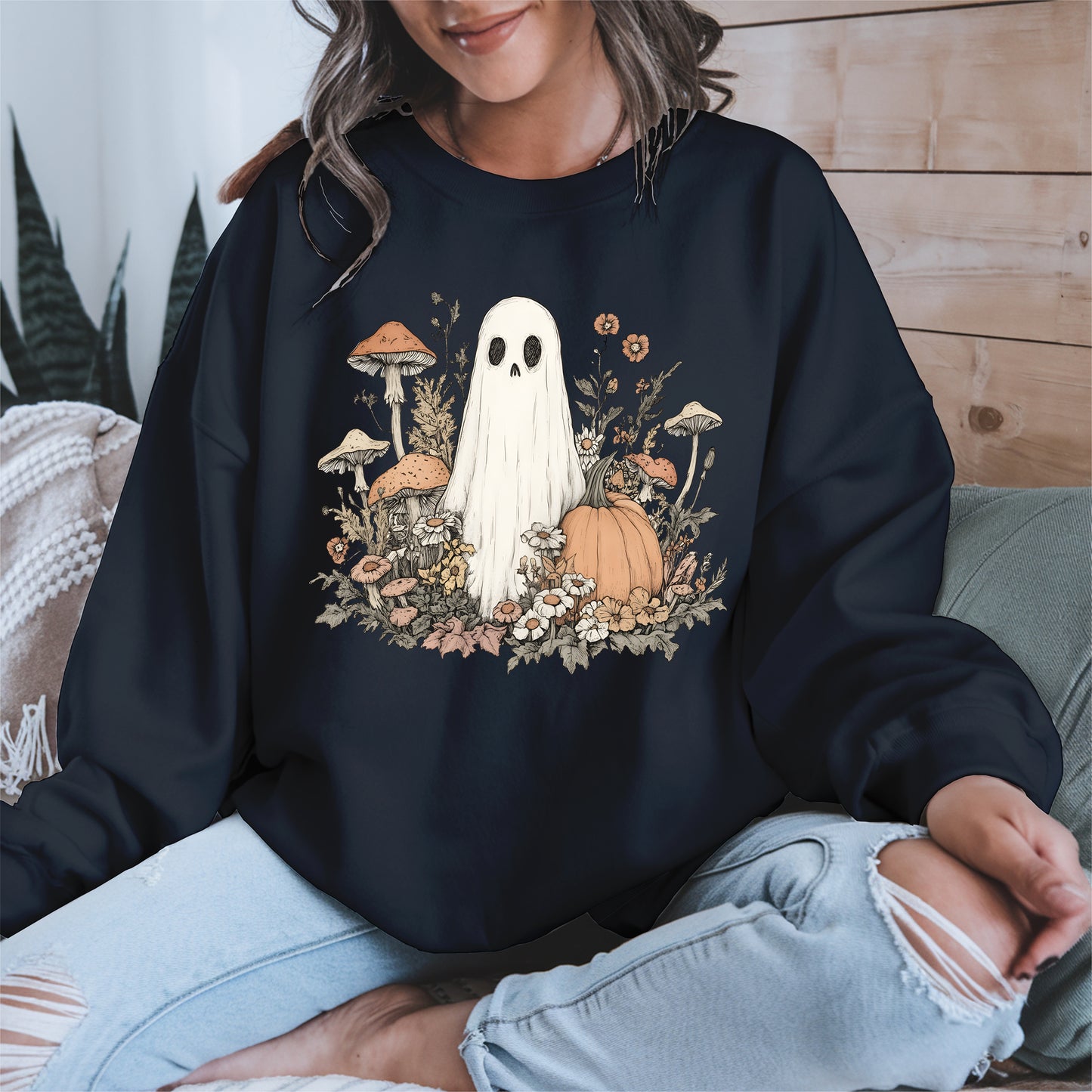 Retro Floral Ghost halloween shirt
