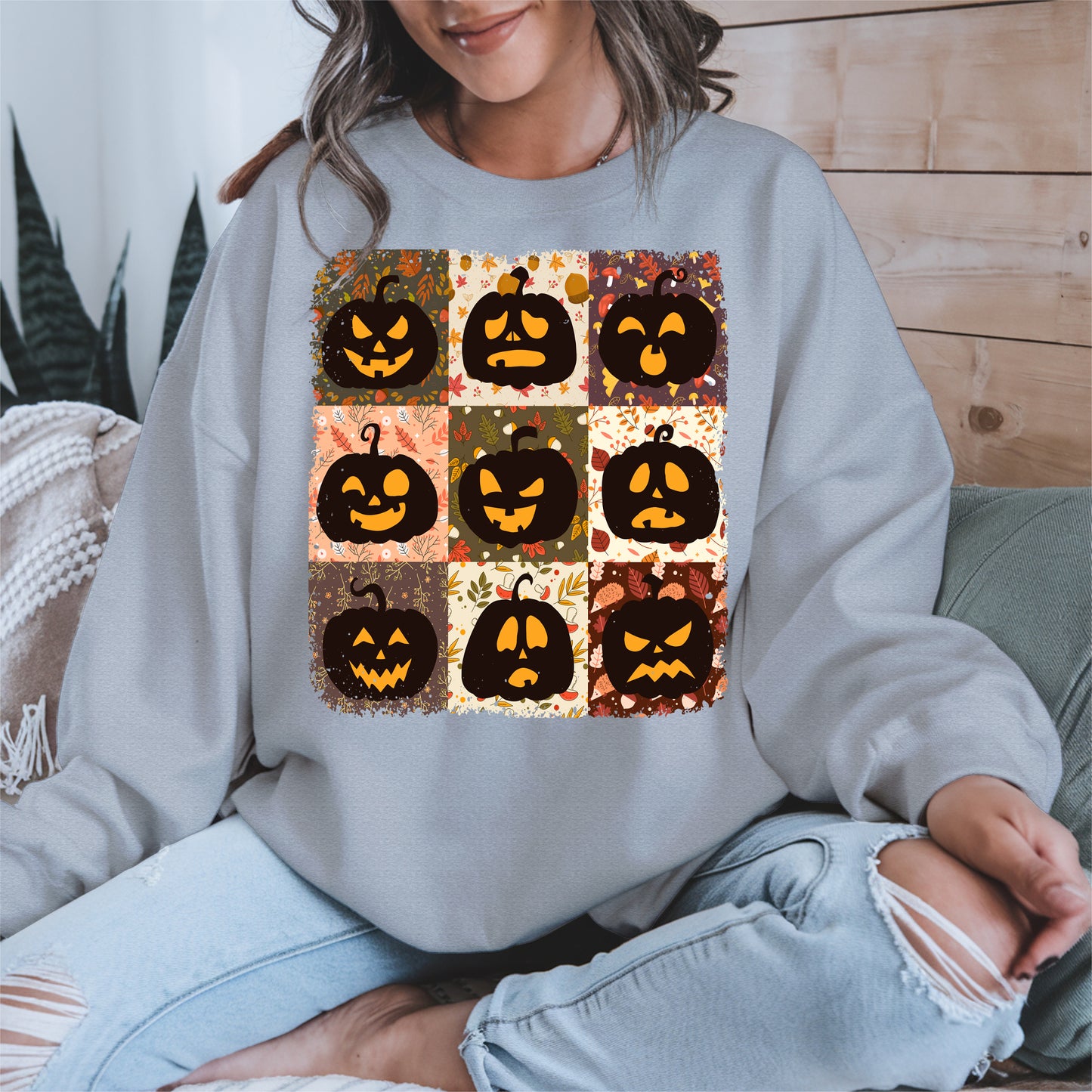 Funny Pumpkin Faces Shirt Hoodie Sweatshirt for Halloween Lovers
