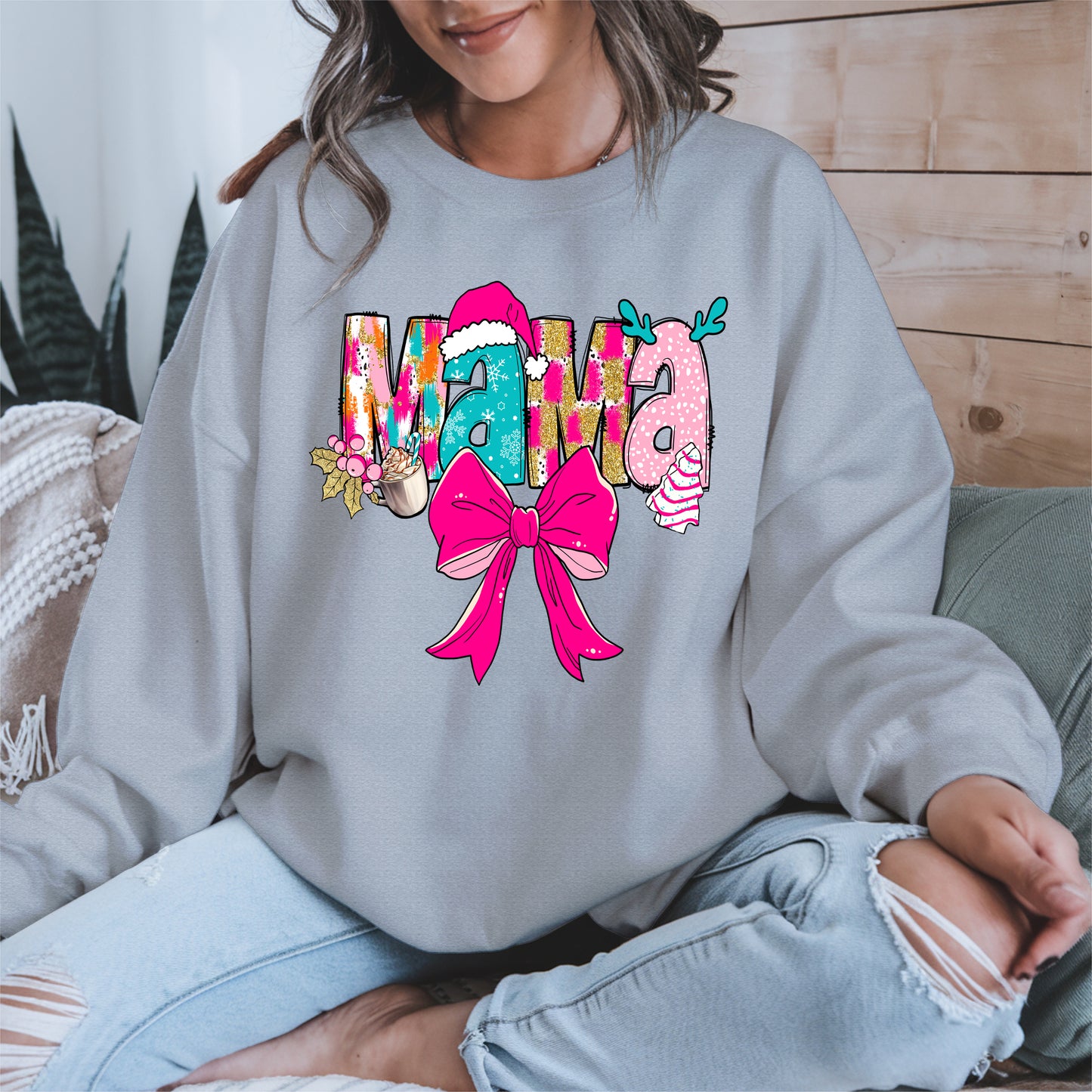 Merry Christmas Mama Shirt Cute Holiday Gift