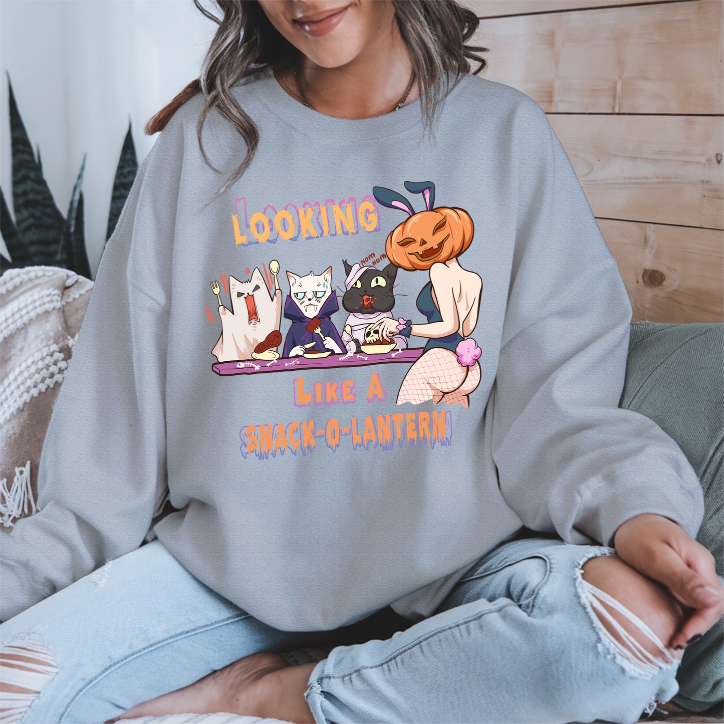 Snack-O-Lantern Halloween Cat Tee