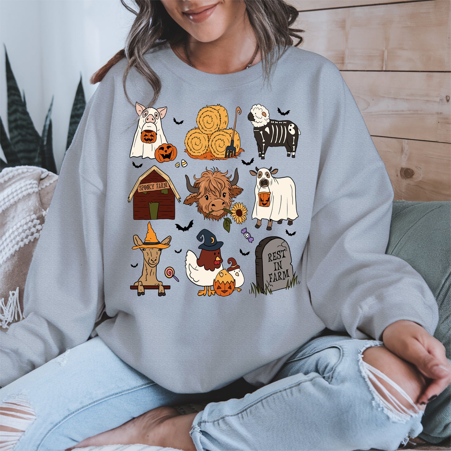 Spooky Cute Halloween Farm Animal Shirt