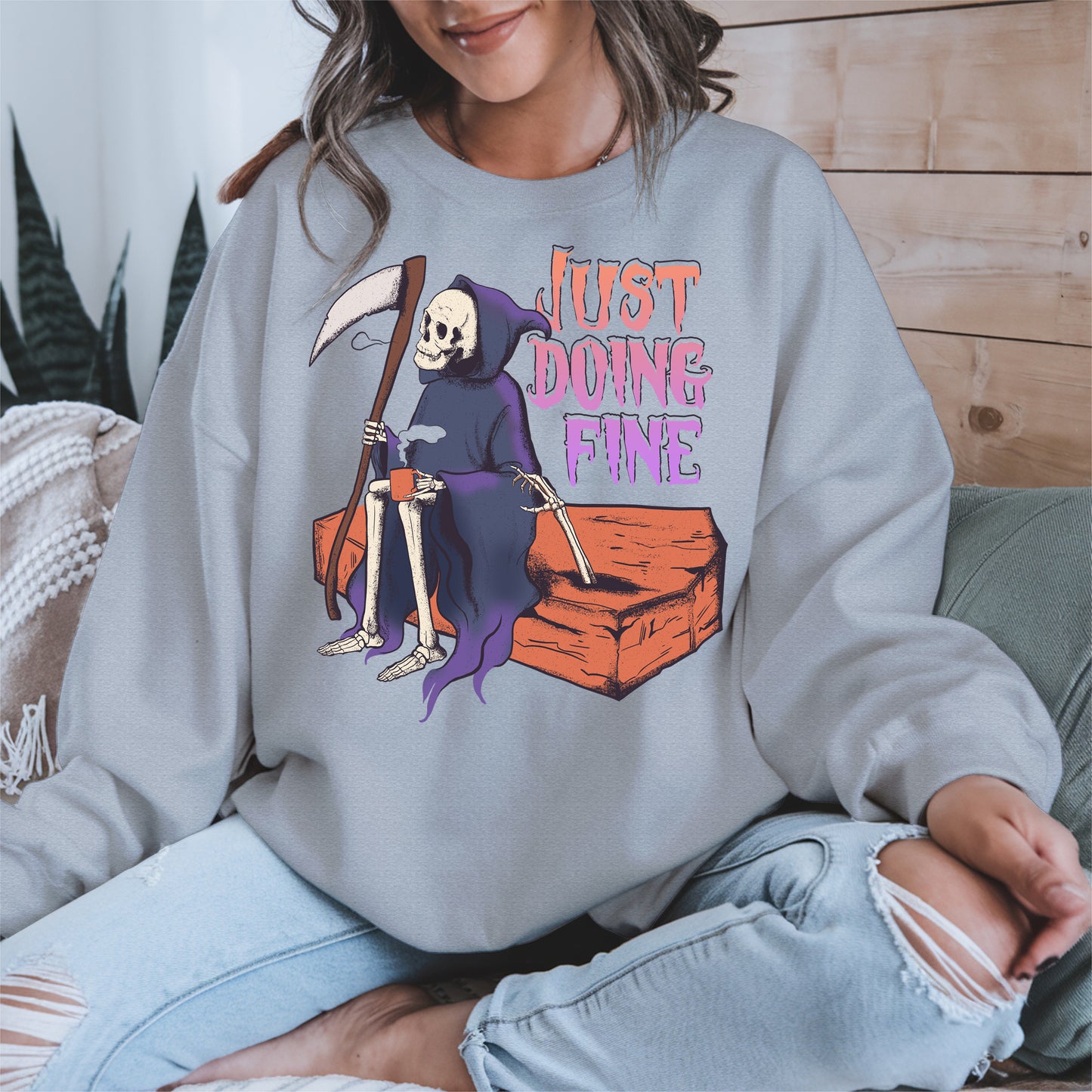 Just Doing Fine Grim Reaper Shirt