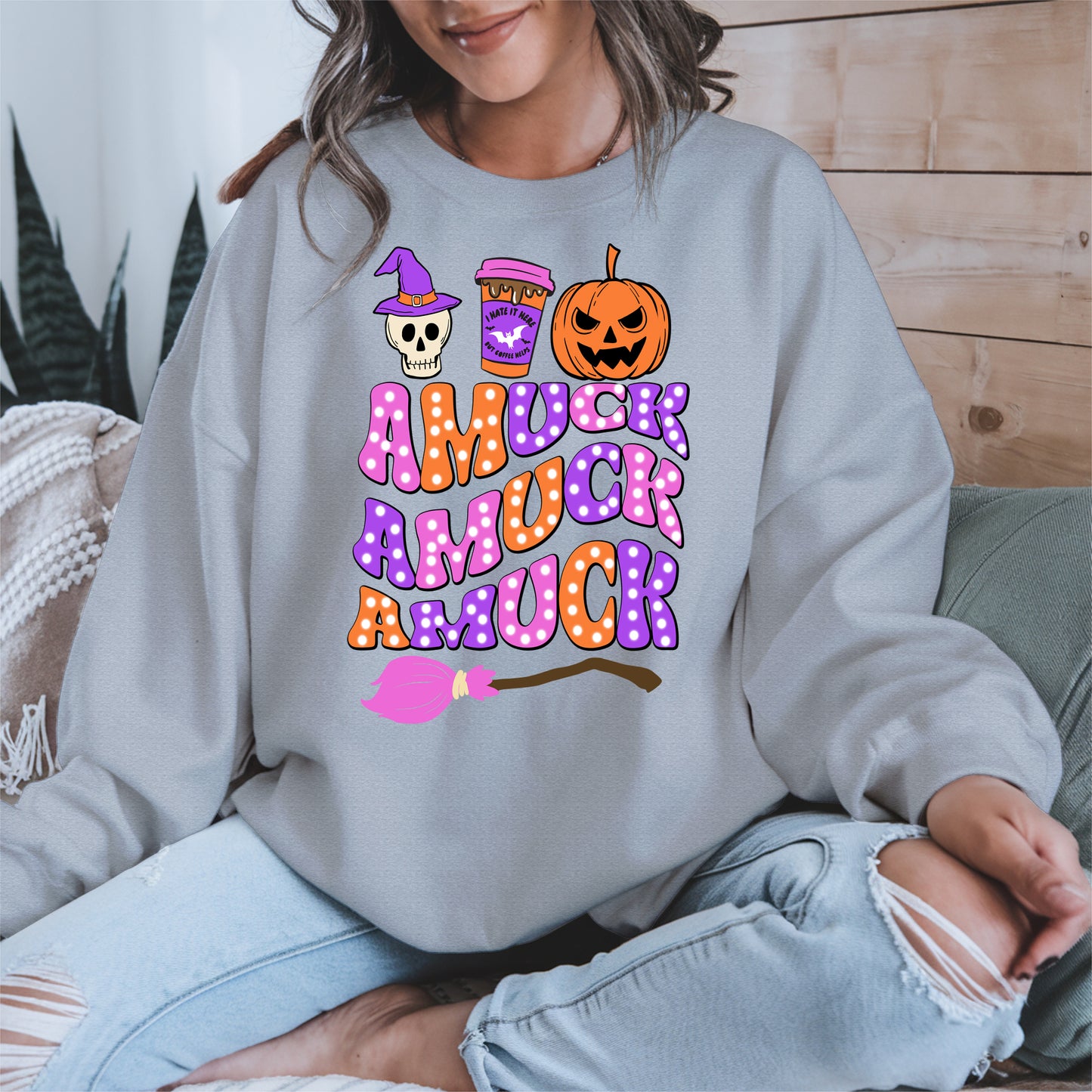 Amuck Amuck Amuck Shirt - Funny Halloween Coffee Witch Tee