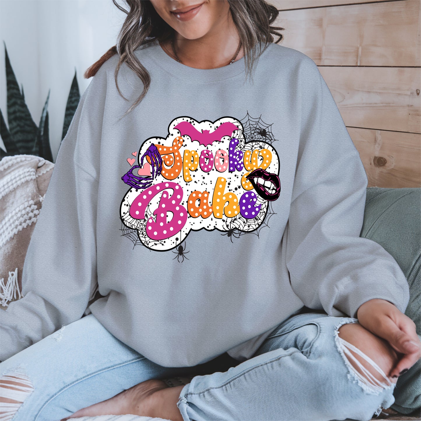 Spooky Babe Halloween Shirt Cute Gothic Retro Tee