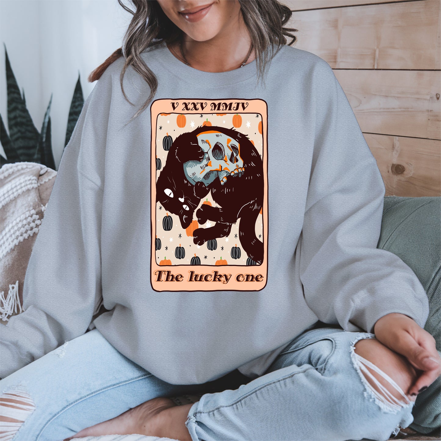 The Lucky One - Halloween Black Cat Tarot Tee