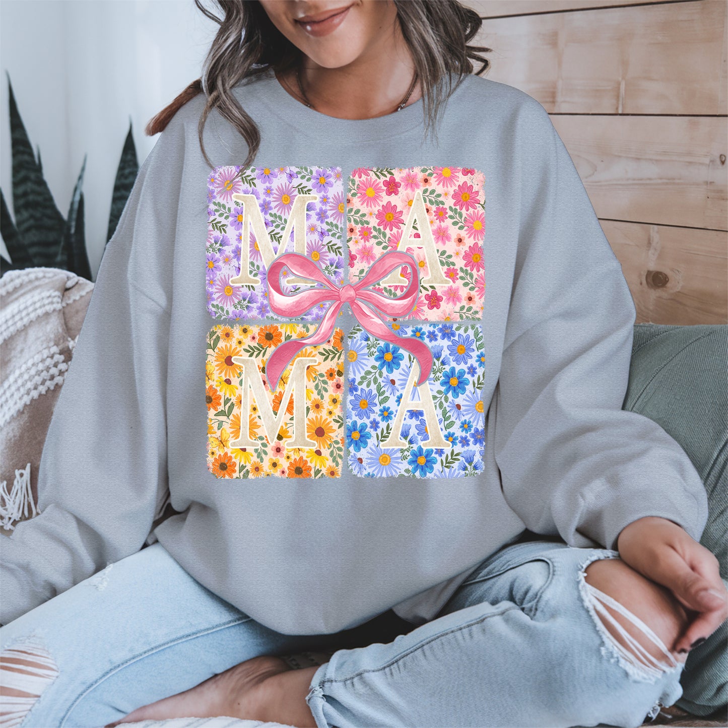 Floral MAMA Shirt Mother Tee Hoodie Sweatshirt Gift for Moms