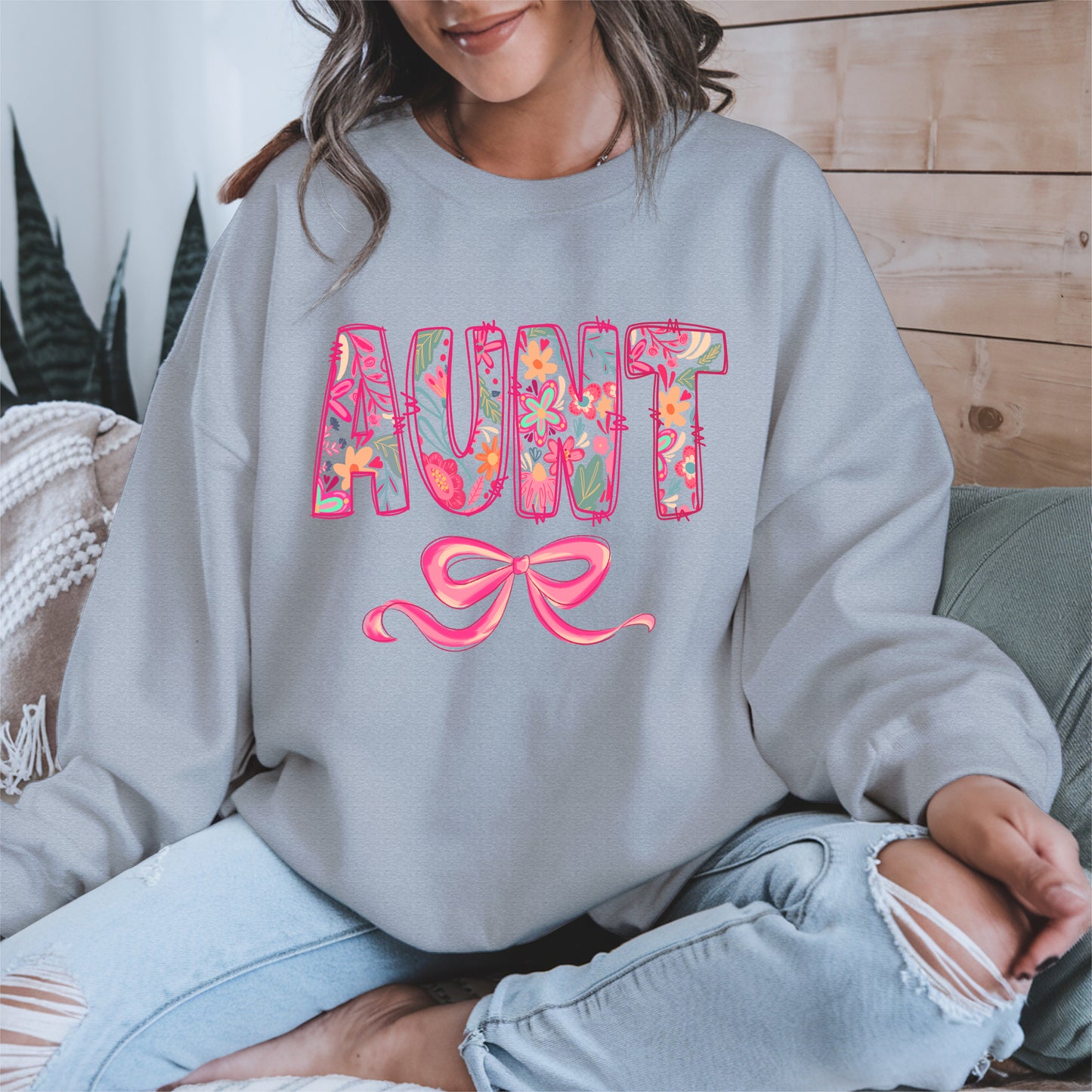Floral Aunt Shirt Gift Tee Hoodie Sweatshirt for Cool Aunties