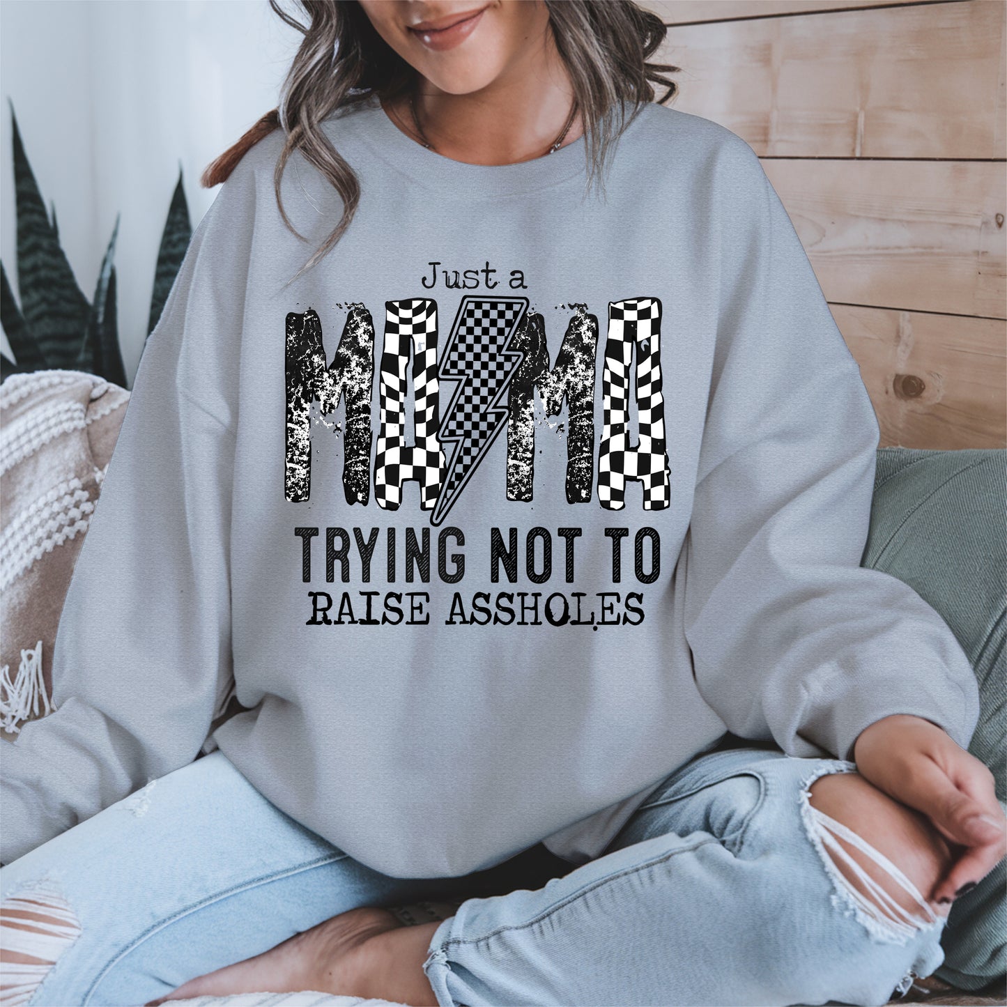 Just a Mama Trying Shirt Hoodie Sweatshirt Gift for Moms
