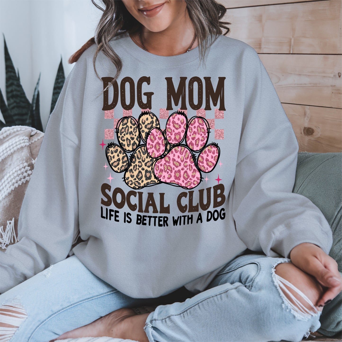 Dog Mom Social Club Shirt Hoodie Sweatshirt Gift for Pet Moms