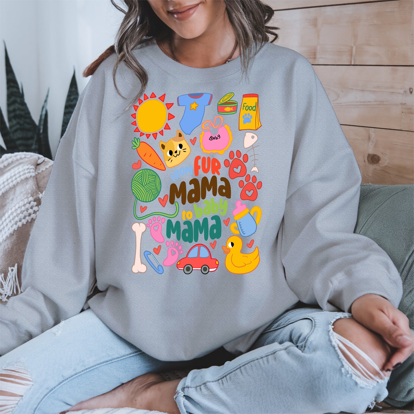 From Fur Mama to Baby Mama Shirt Hoodie Sweatshirt Gift
