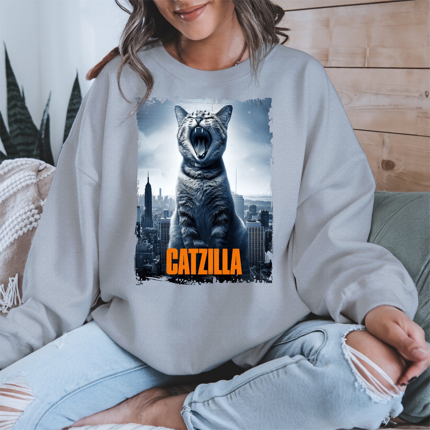 Catzilla Funny Cat Shirt Hoodie Sweatshirt