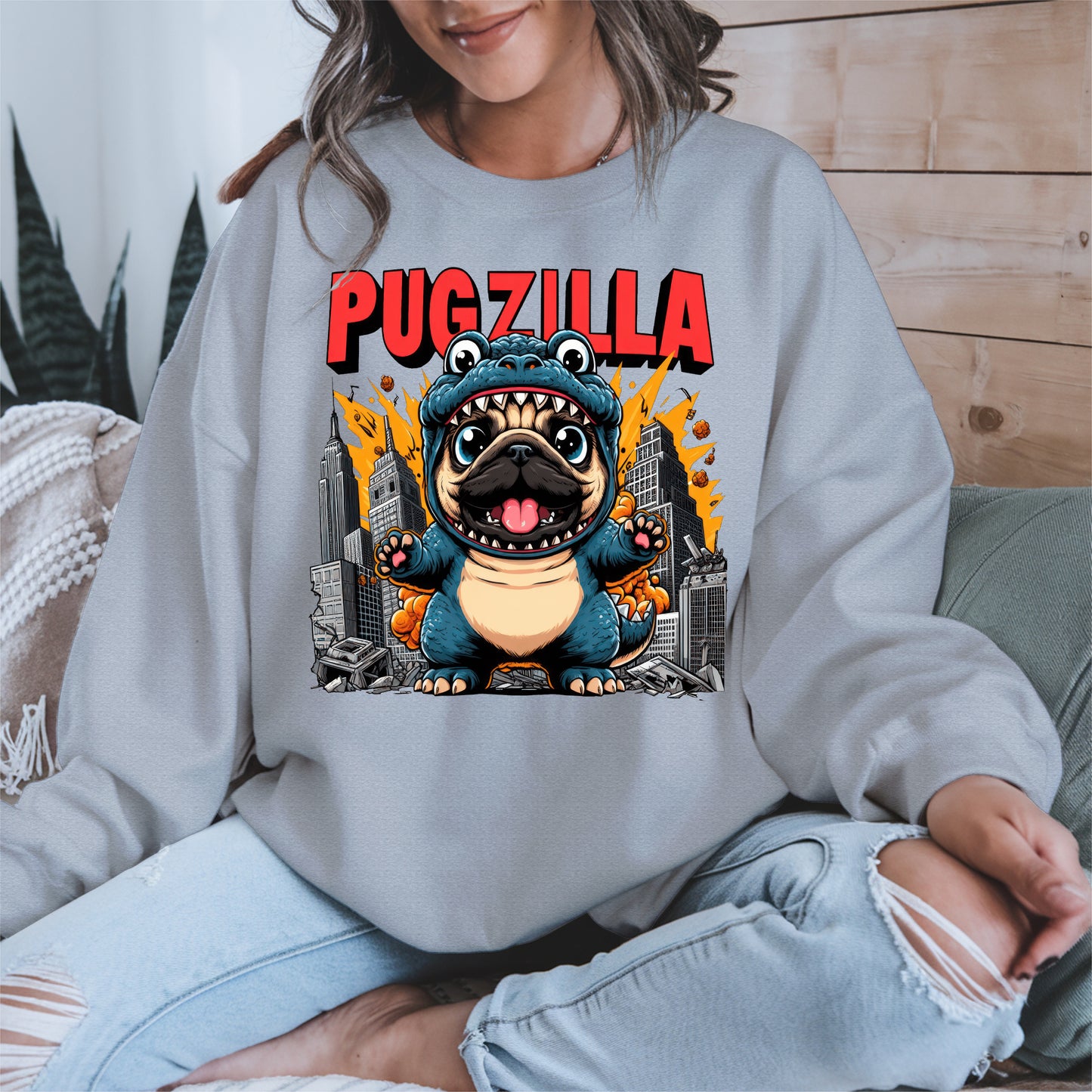 Pugzilla Funny Dog Shirt Hoodie Sweatshirt