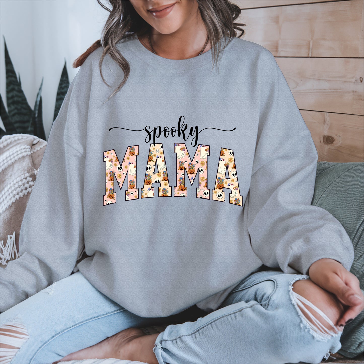 Halloween Mama Shirt for Moms Cute Ghost