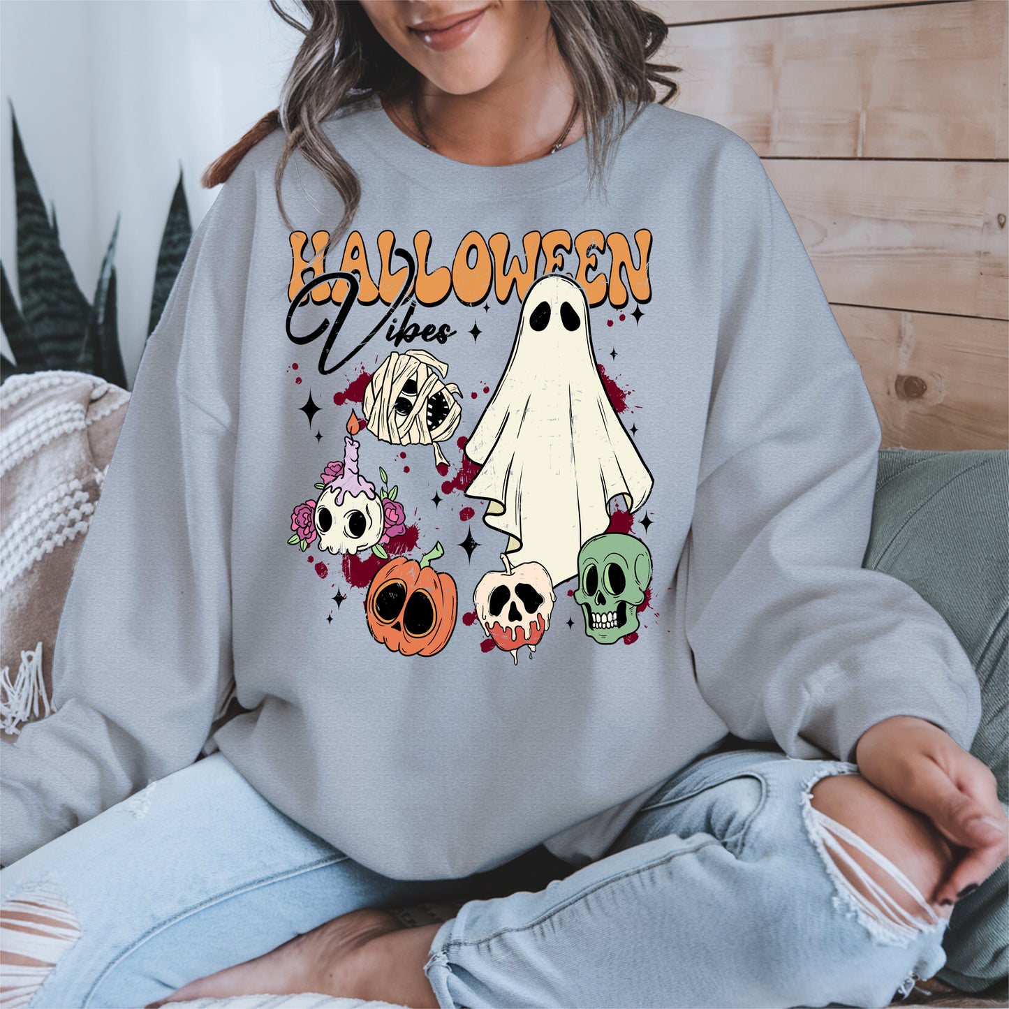 Classic Halloween Ghost and Skull Shirt