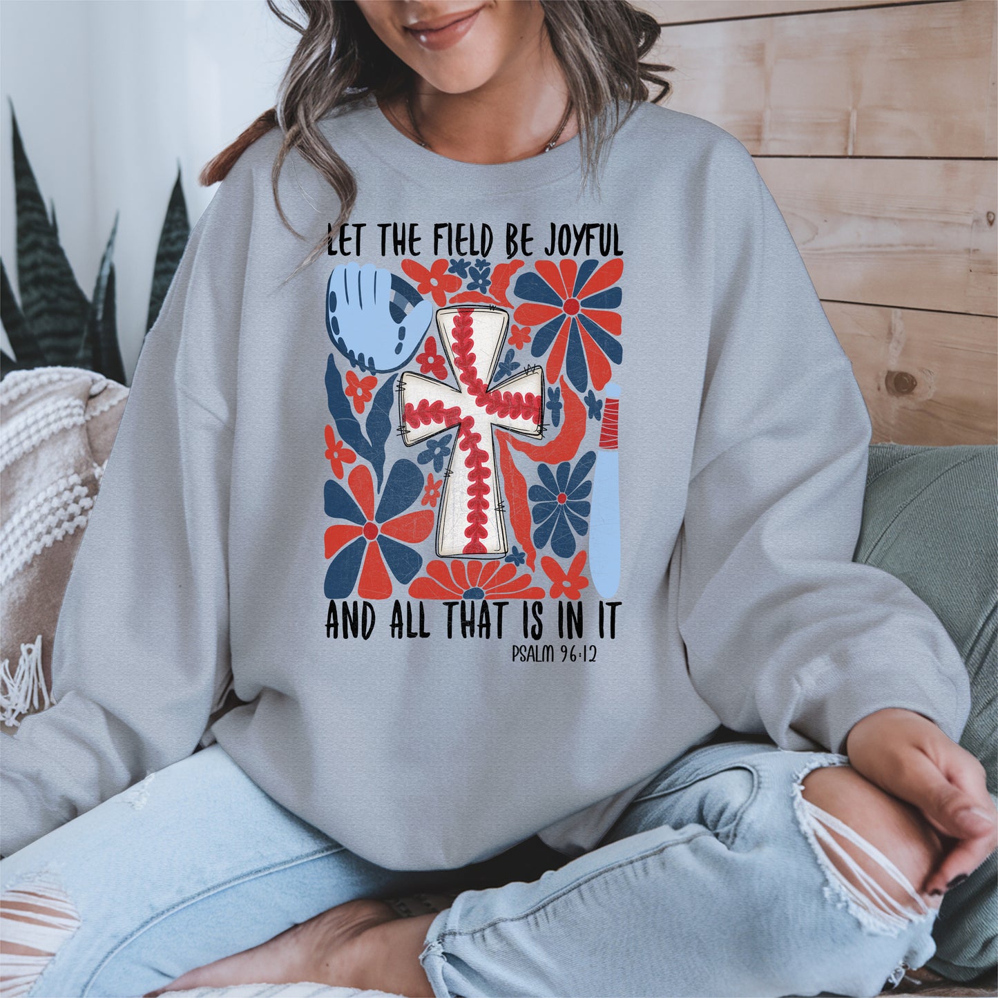 Faith Baseball Floral Shirt Sport Tee Hoodie Sweatshirt Gift for Fans