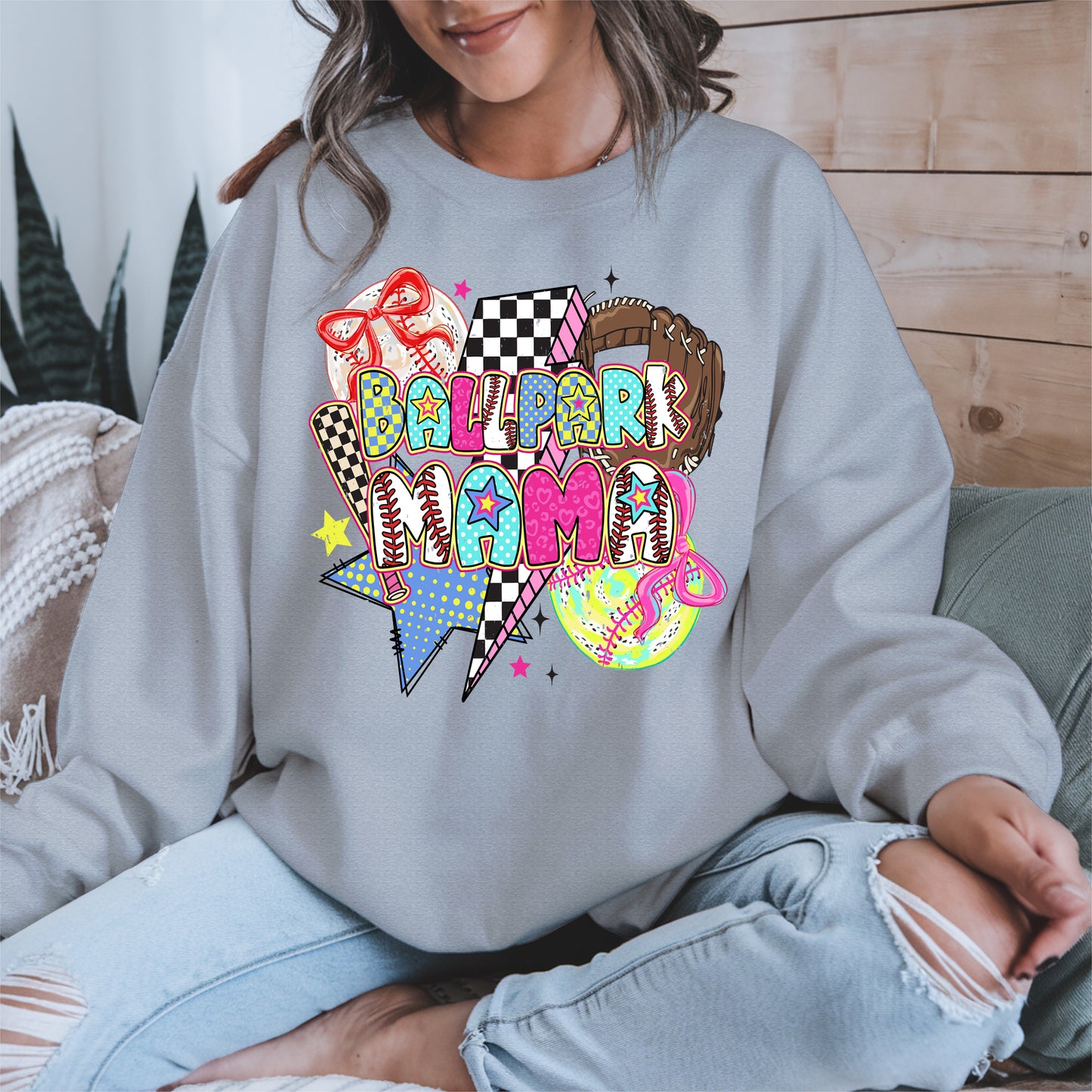 Ballpark Mama Shirt Sport Tee Hoodie Sweatshirt Gift for Baseball Moms