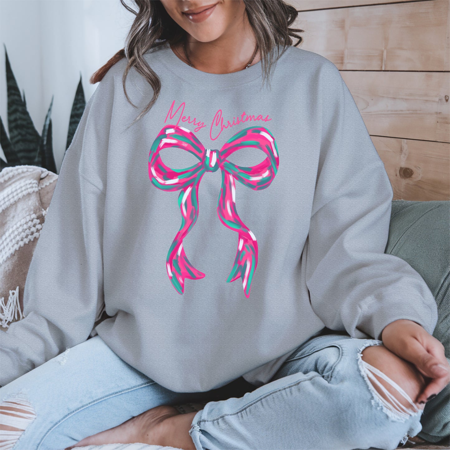 Merry Christmas Coquette Bow Shirt