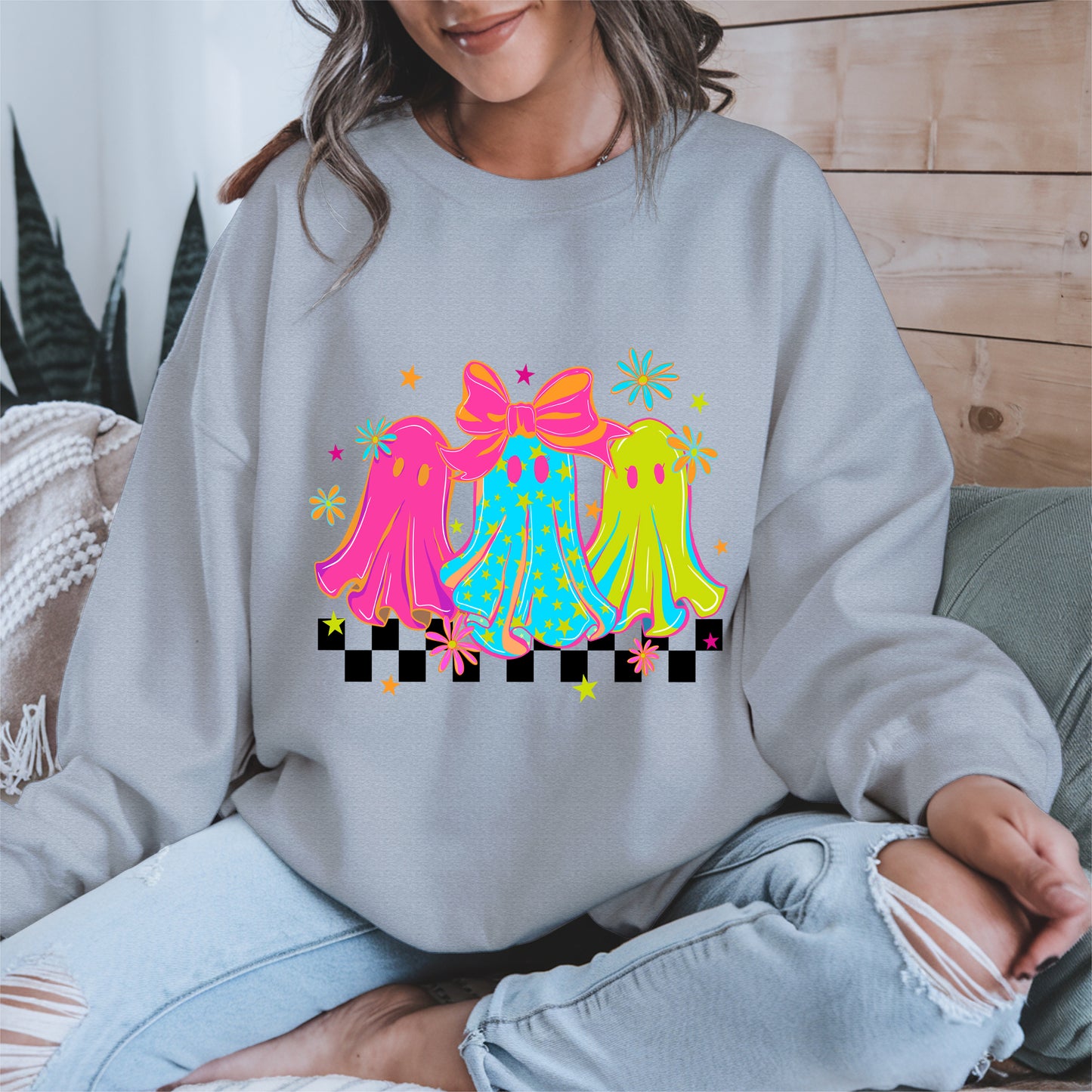 Retro Neon Cute Ghost halloween shirt