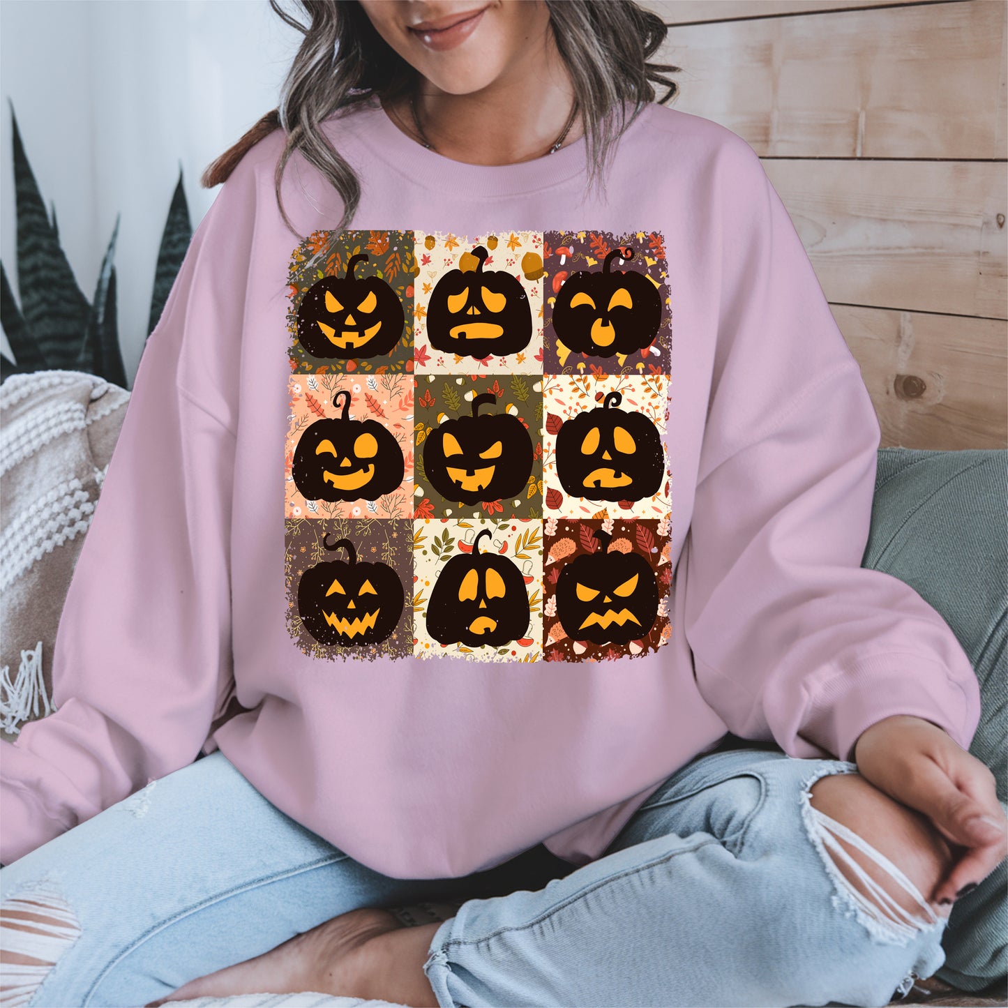 Funny Pumpkin Faces Shirt Hoodie Sweatshirt for Halloween Lovers