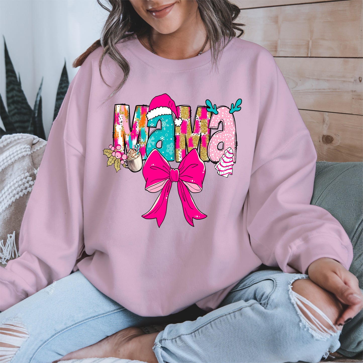 Merry Christmas Mama Shirt Cute Holiday Gift