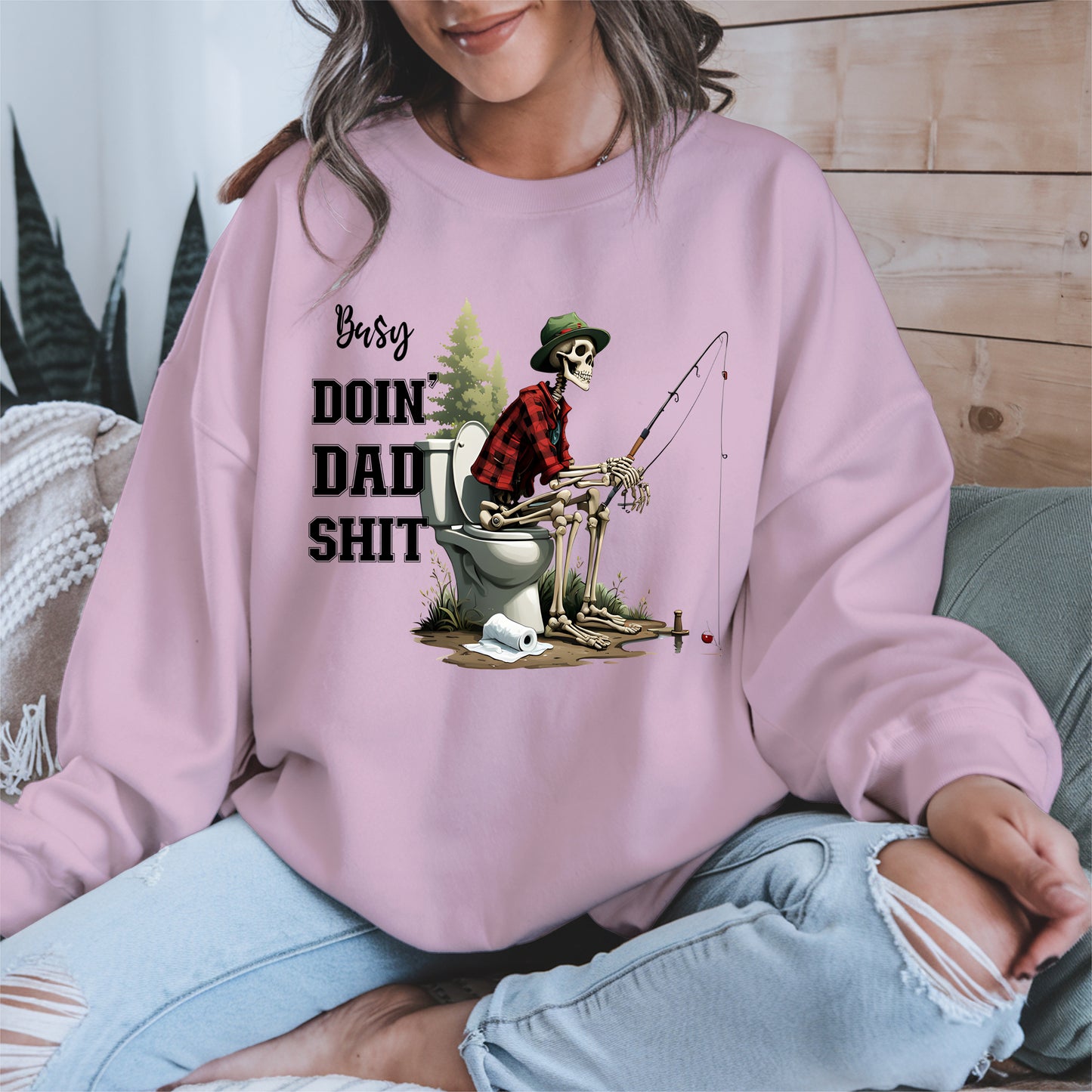 Funny Dad Fishing Skeleton Shirt Hoodie Sweatshirt