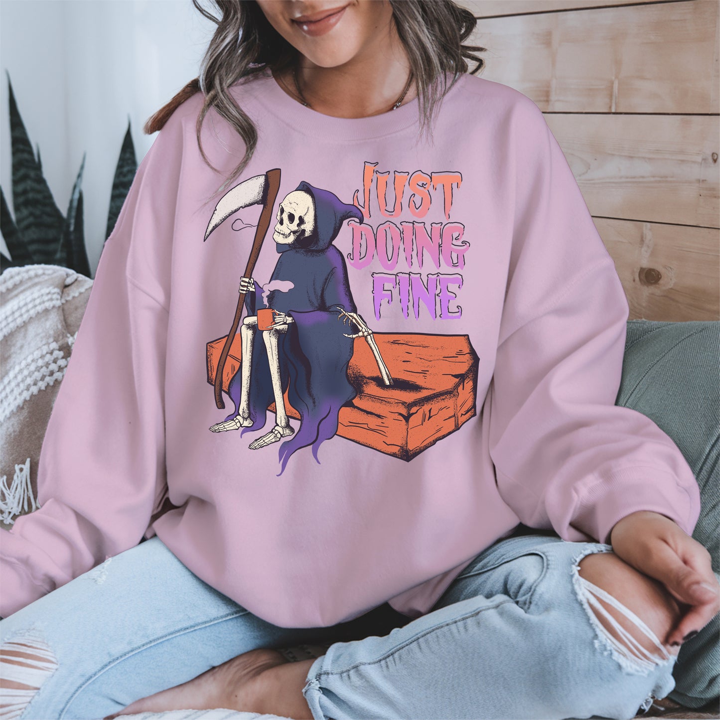 Just Doing Fine Grim Reaper Shirt