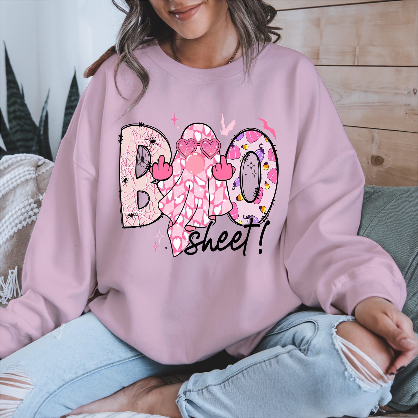 Pink Sassy Ghost Boo Shirt - Cute Halloween Attitude Tee