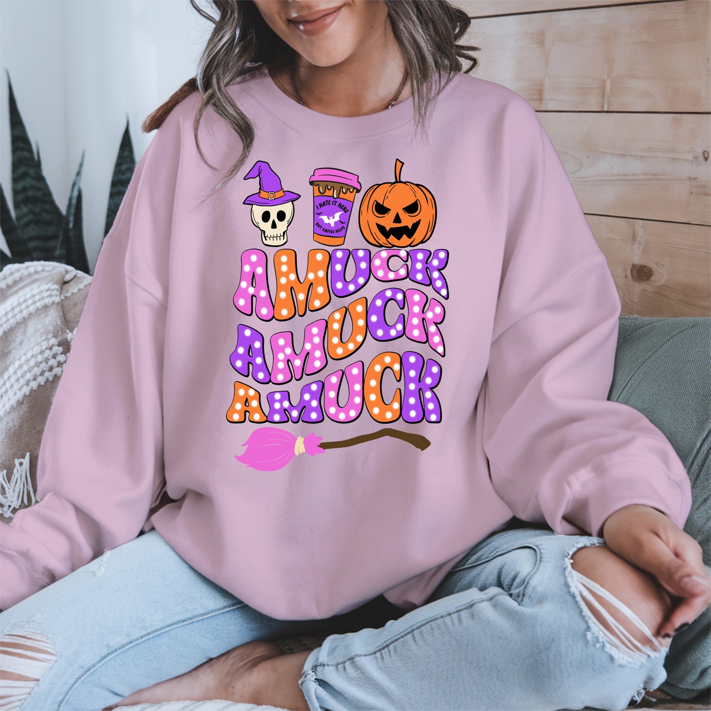 Amuck Amuck Amuck Shirt - Funny Halloween Coffee Witch Tee
