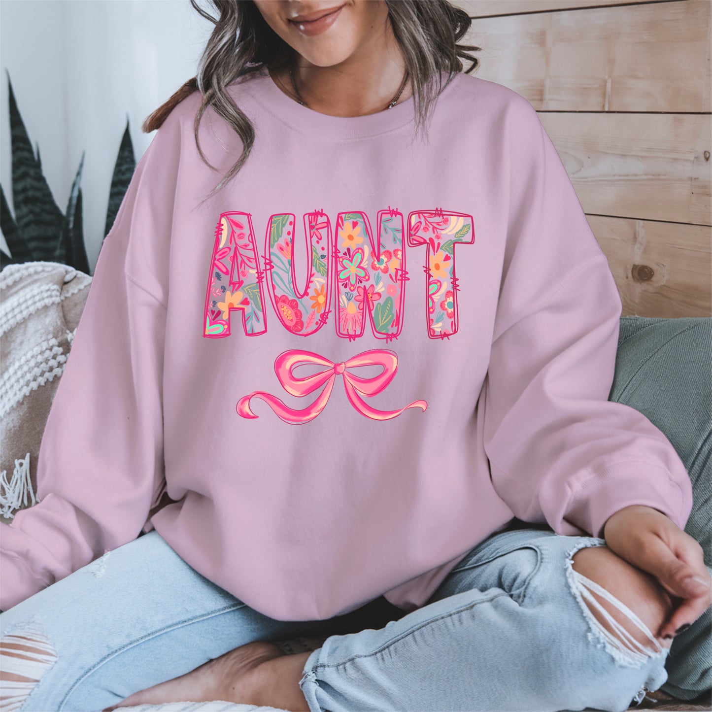 Floral Aunt Shirt Gift Tee Hoodie Sweatshirt for Cool Aunties