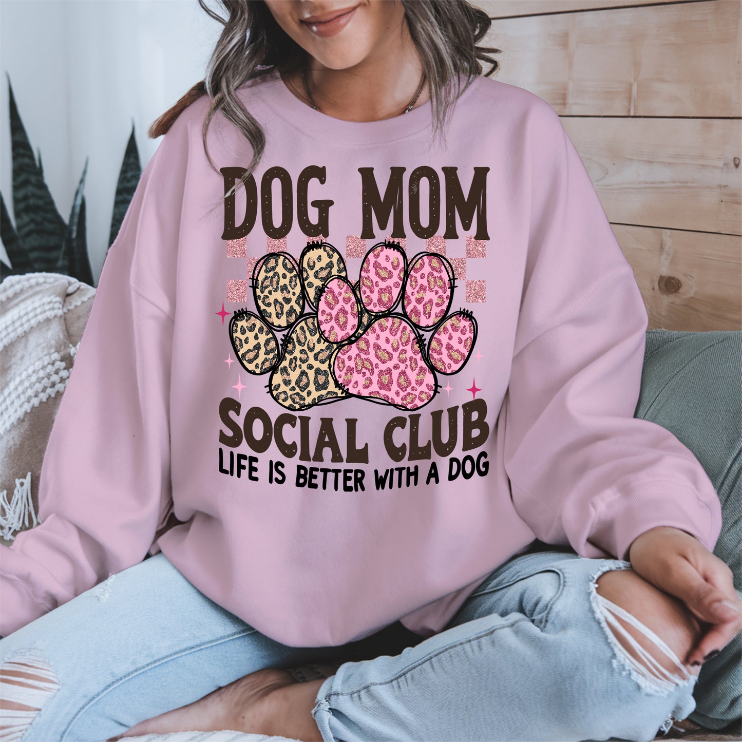 Dog Mom Social Club Shirt Hoodie Sweatshirt Gift for Pet Moms
