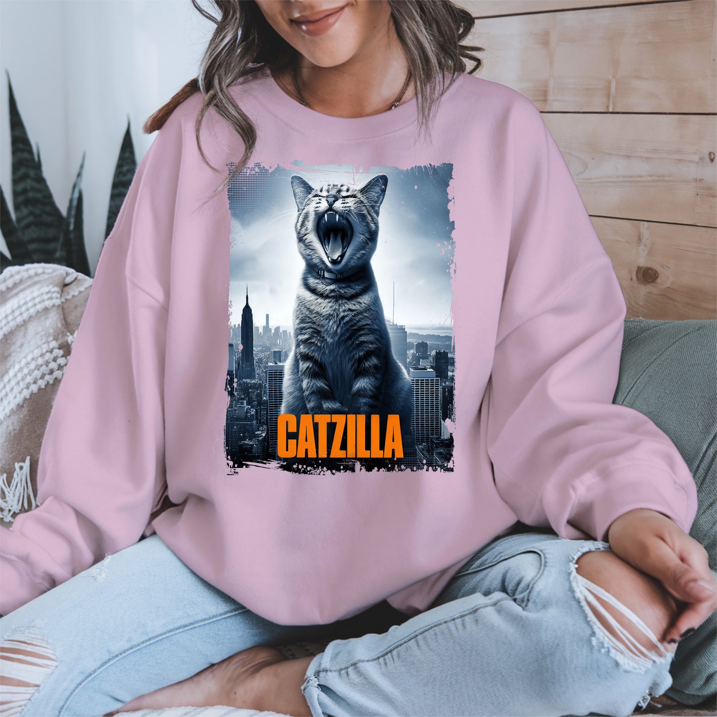 Catzilla Funny Cat Shirt Hoodie Sweatshirt