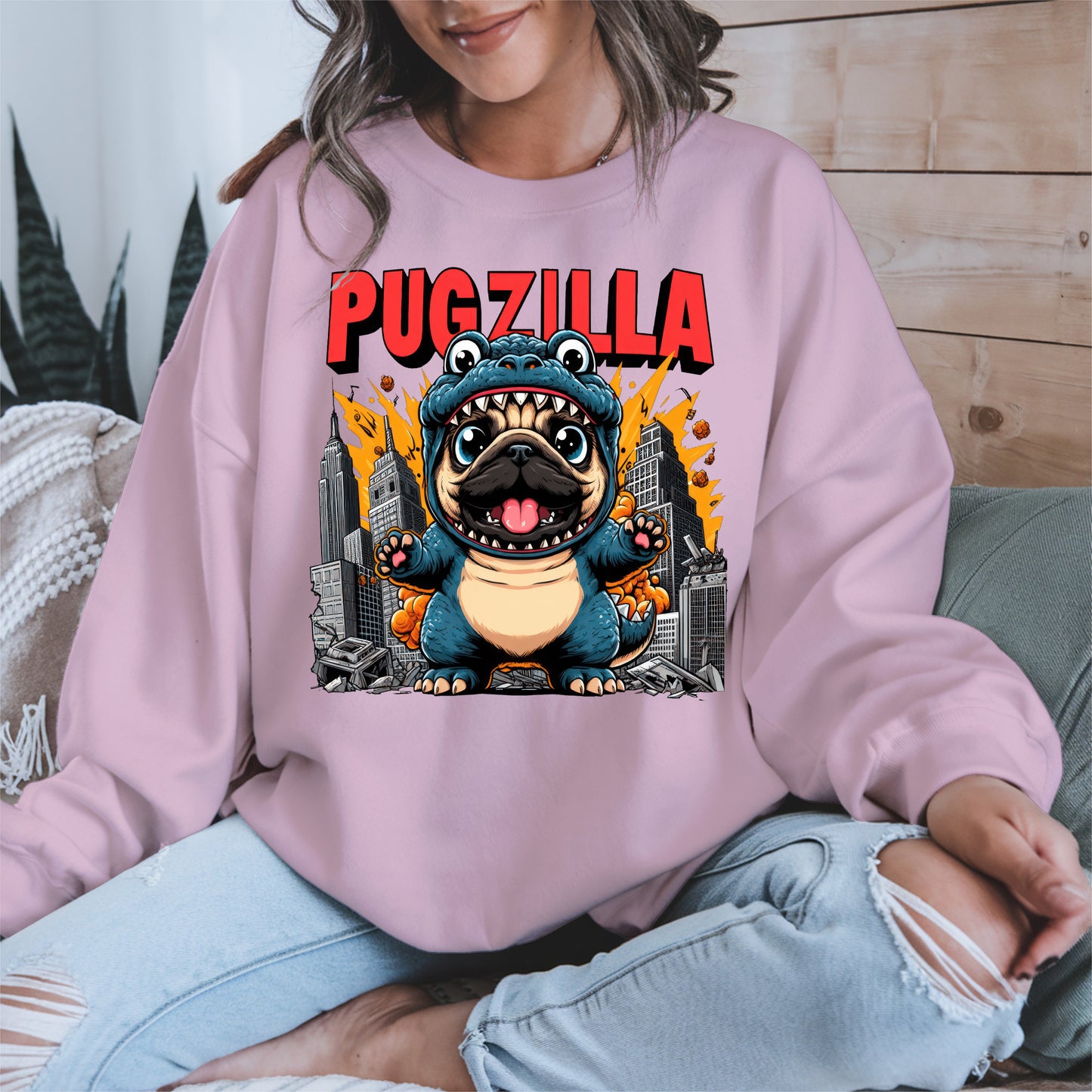 Pugzilla Funny Dog Shirt Hoodie Sweatshirt