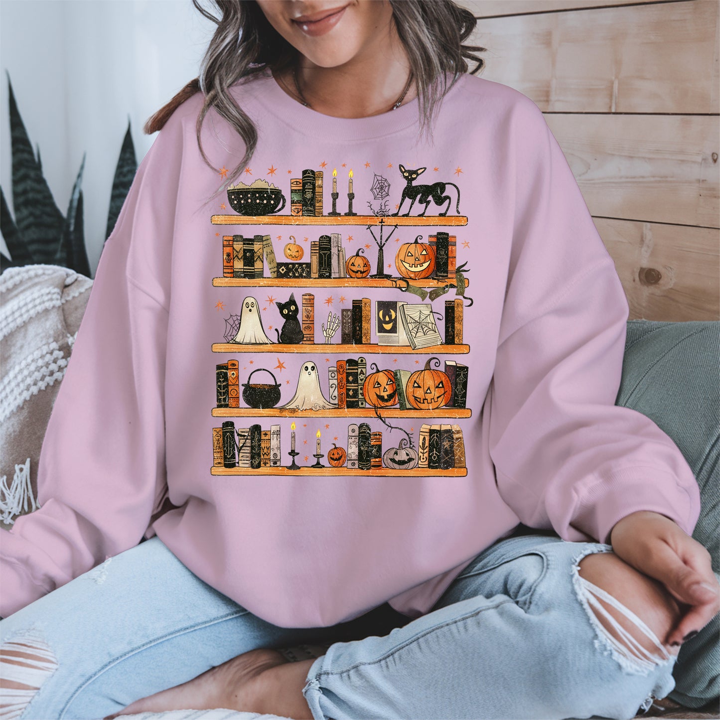 Haunted Bookshelf Halloween Shirt