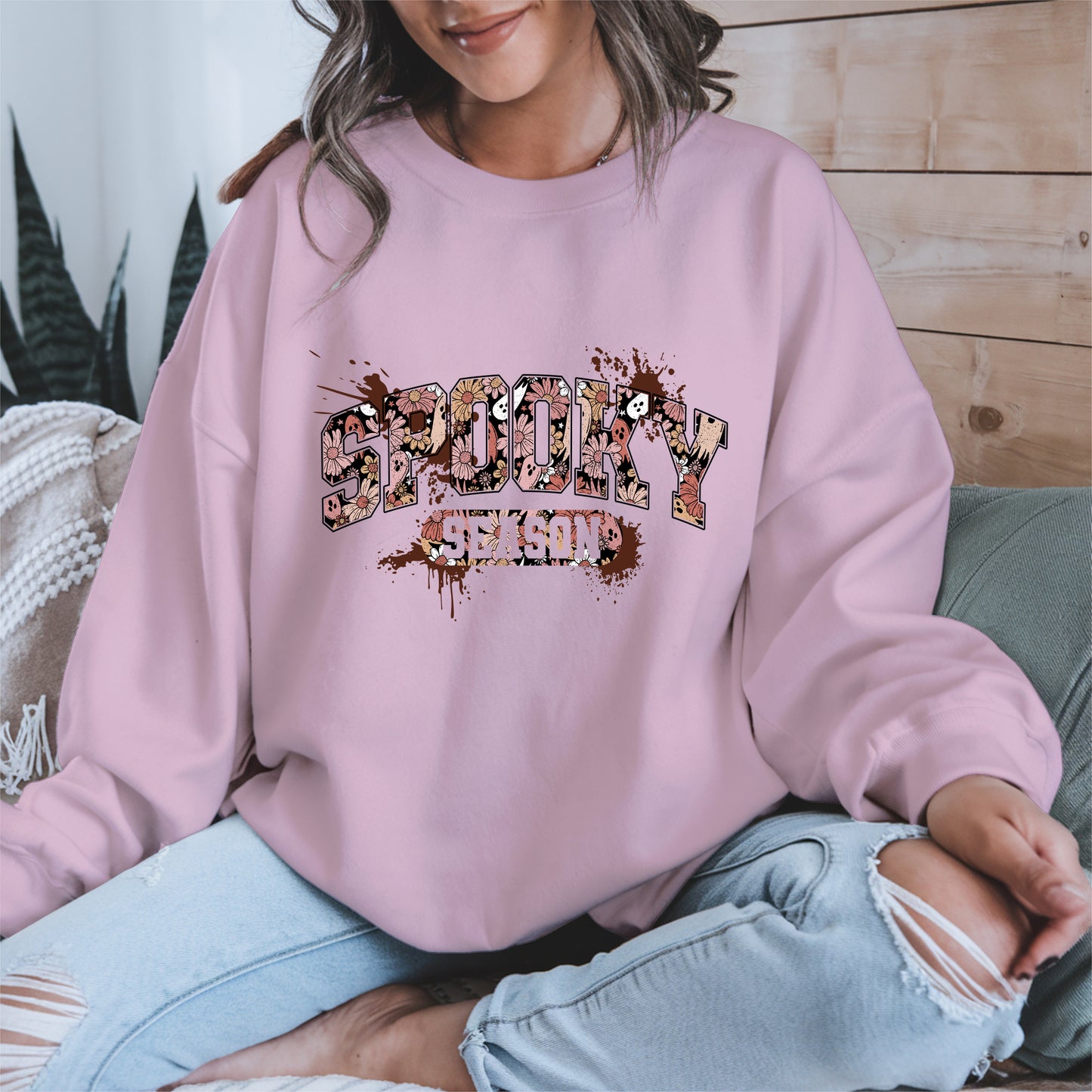 Grunge Floral Spooky Season Shirt