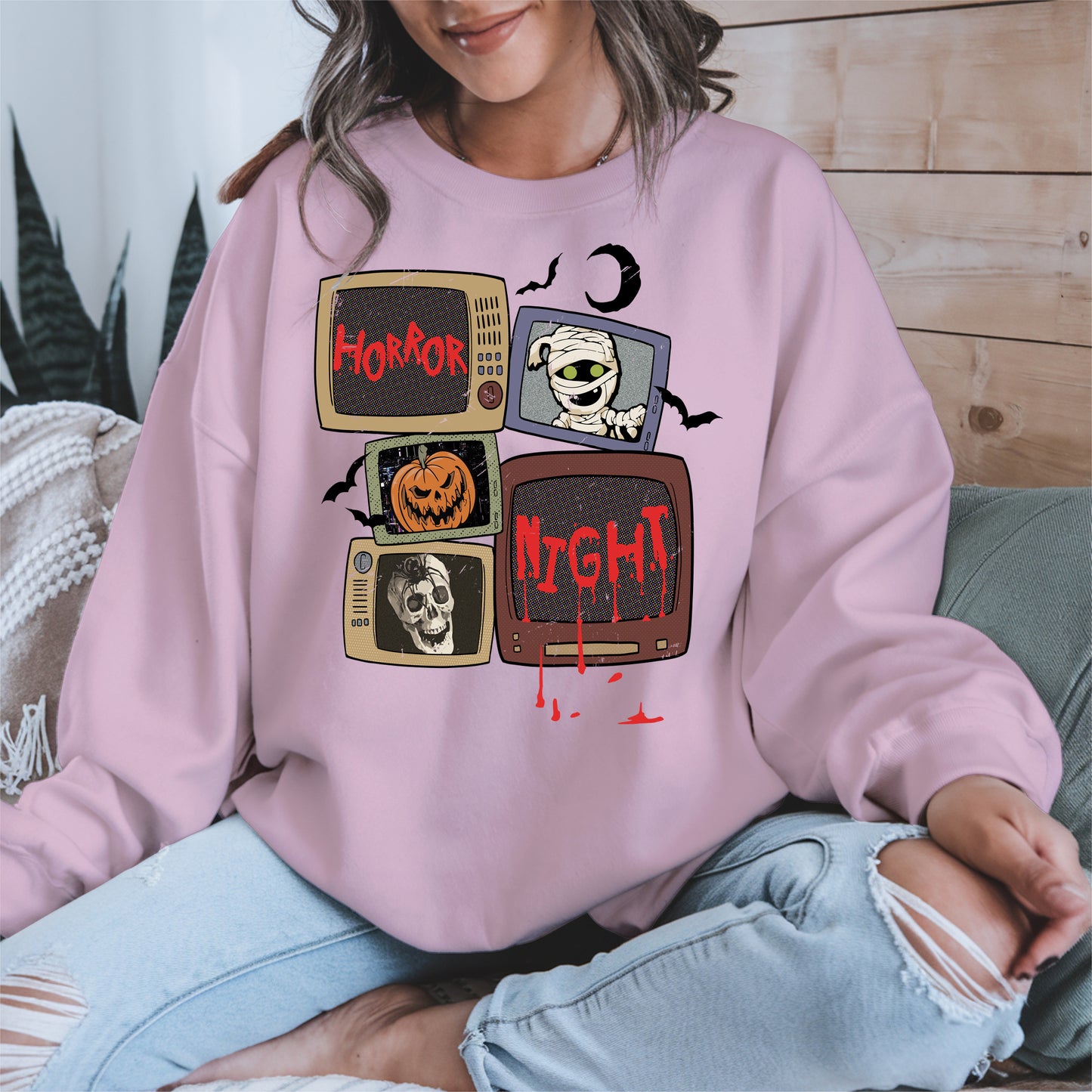 Horror Night Retro TV Halloween Shirt