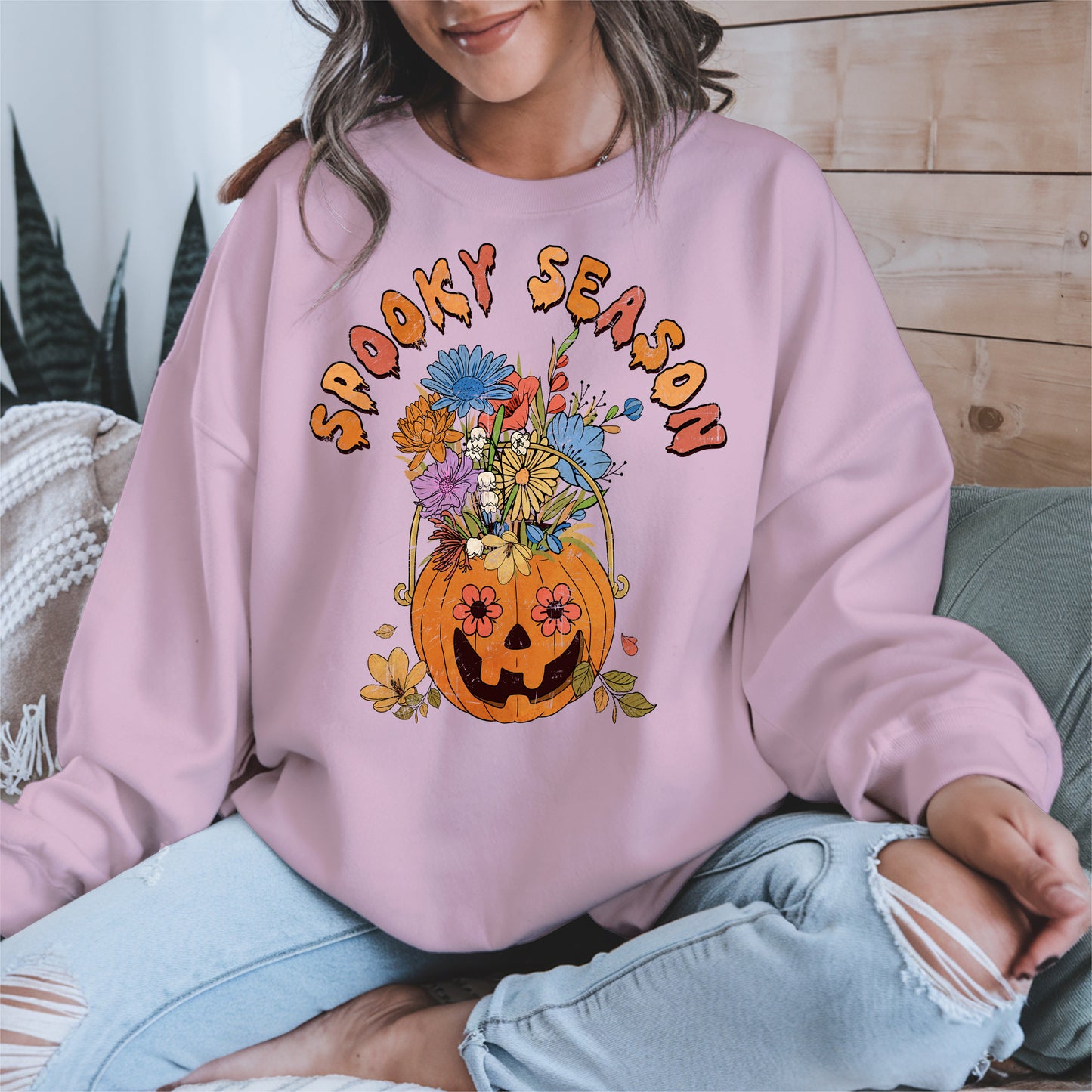 Floral Pumpkin Spooky Season Shirt
